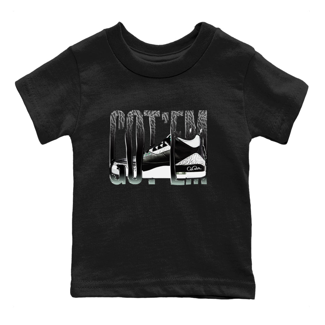Wiggling Gotem snkmatch Tees Kids - Air Jordan 3 Green Glow