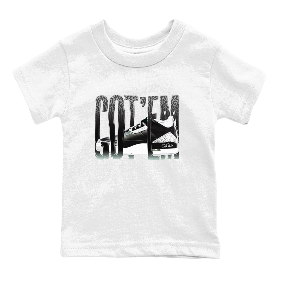 Wiggling Gotem snkmatch Tees Kids - Air Jordan 3 Green Glow