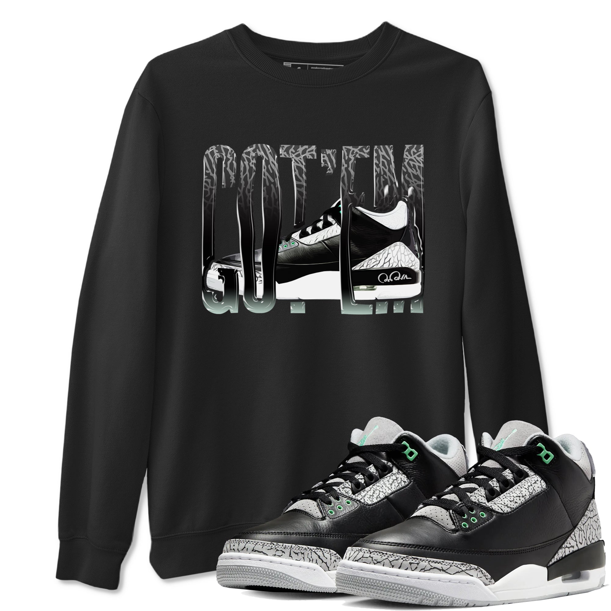 Wiggling Gotem snkmatch Tees - Air Jordan 3 Green Glow