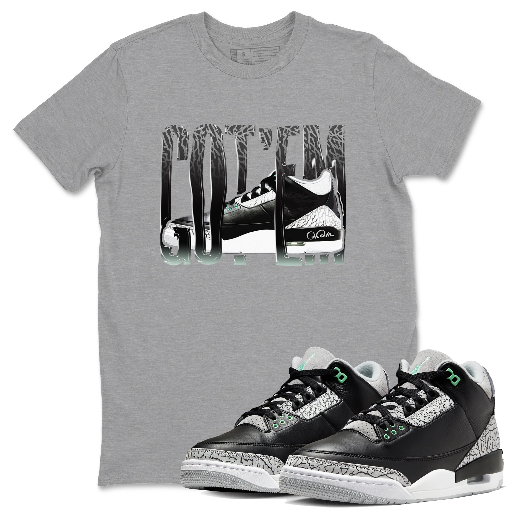 Wiggling Gotem snkmatch Tees - Air Jordan 3 Green Glow