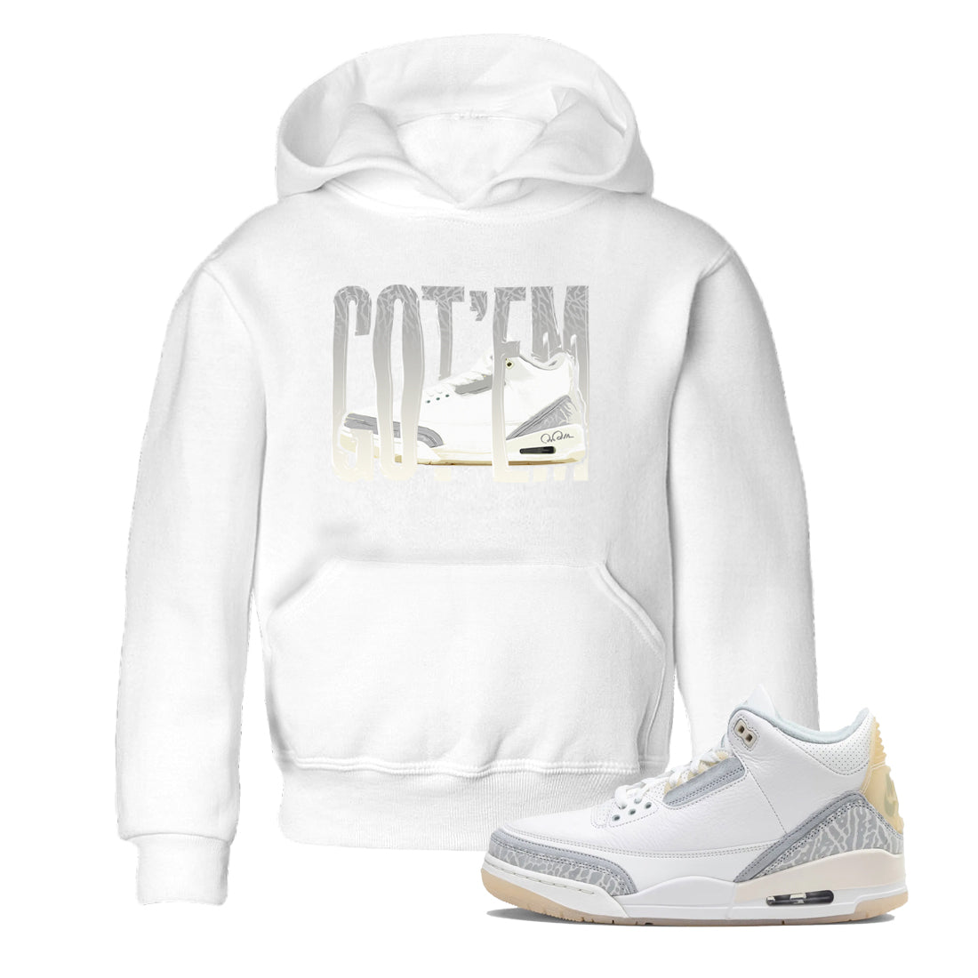 Wiggling Gotem snkmatch Tees Kids - Air Jordan 3 Ivory