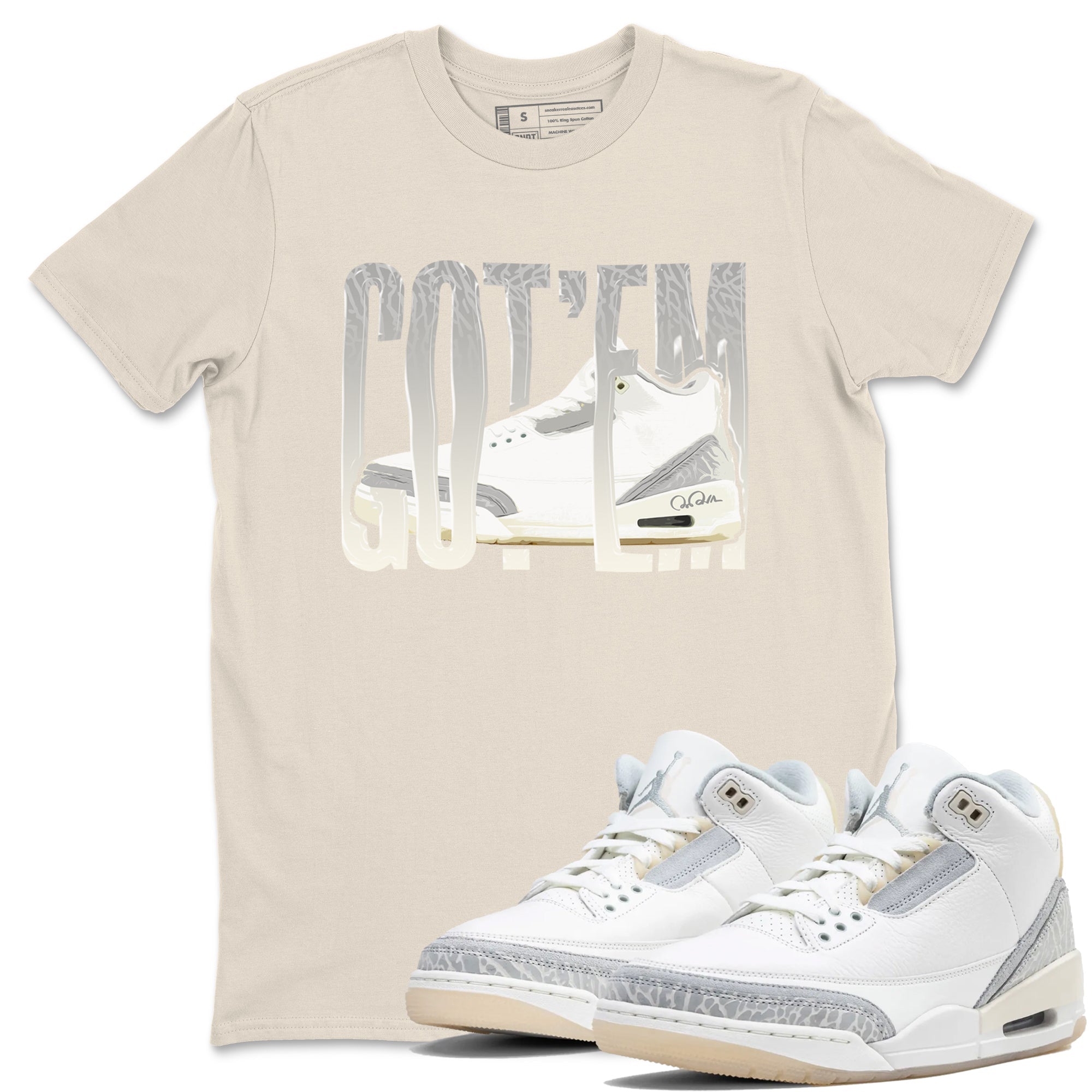 Wiggling Gotem snkmatch Tees - Air Jordan 3 Ivory