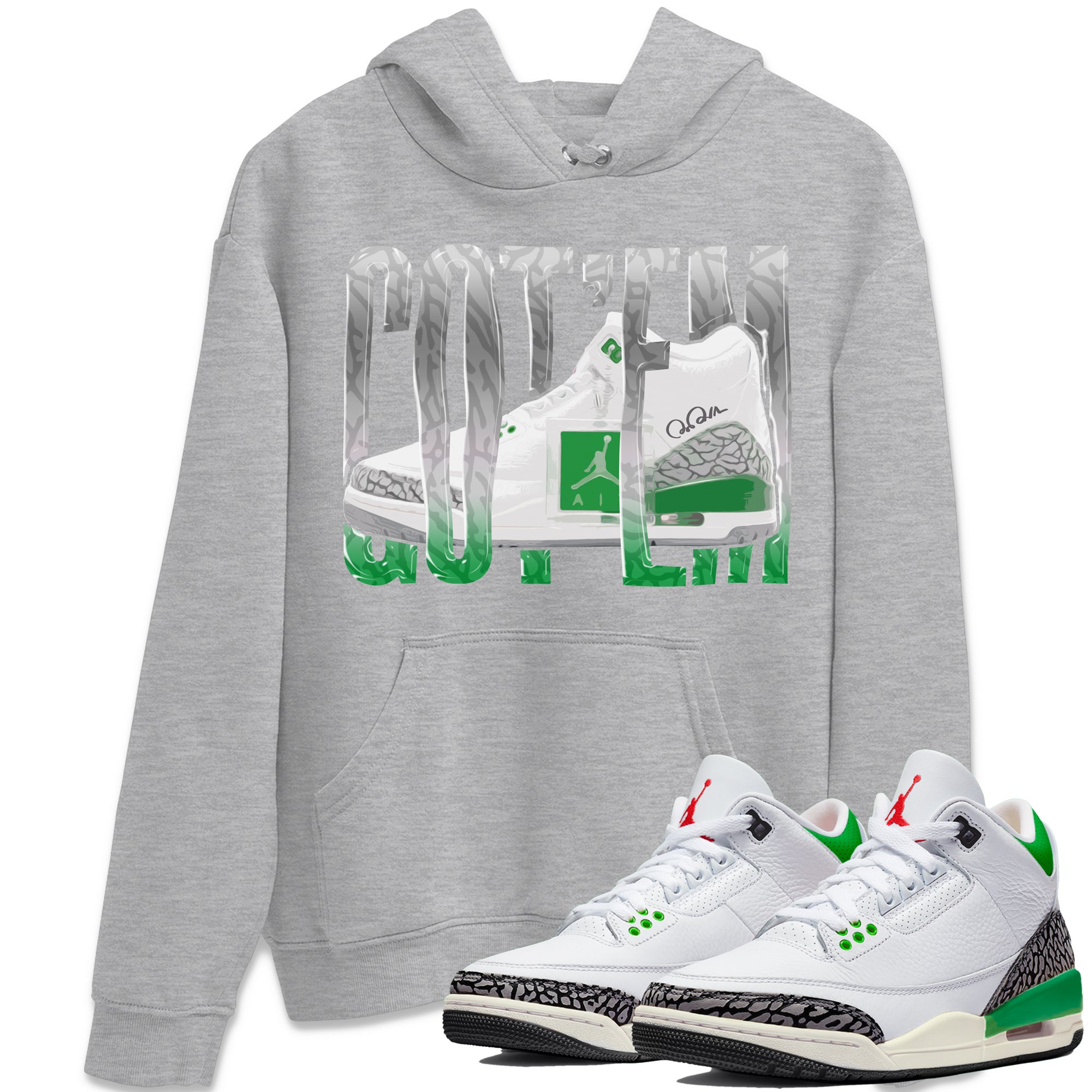 Wiggling Gotem Unisex Tops - Air Jordan 3 Lucky Green
