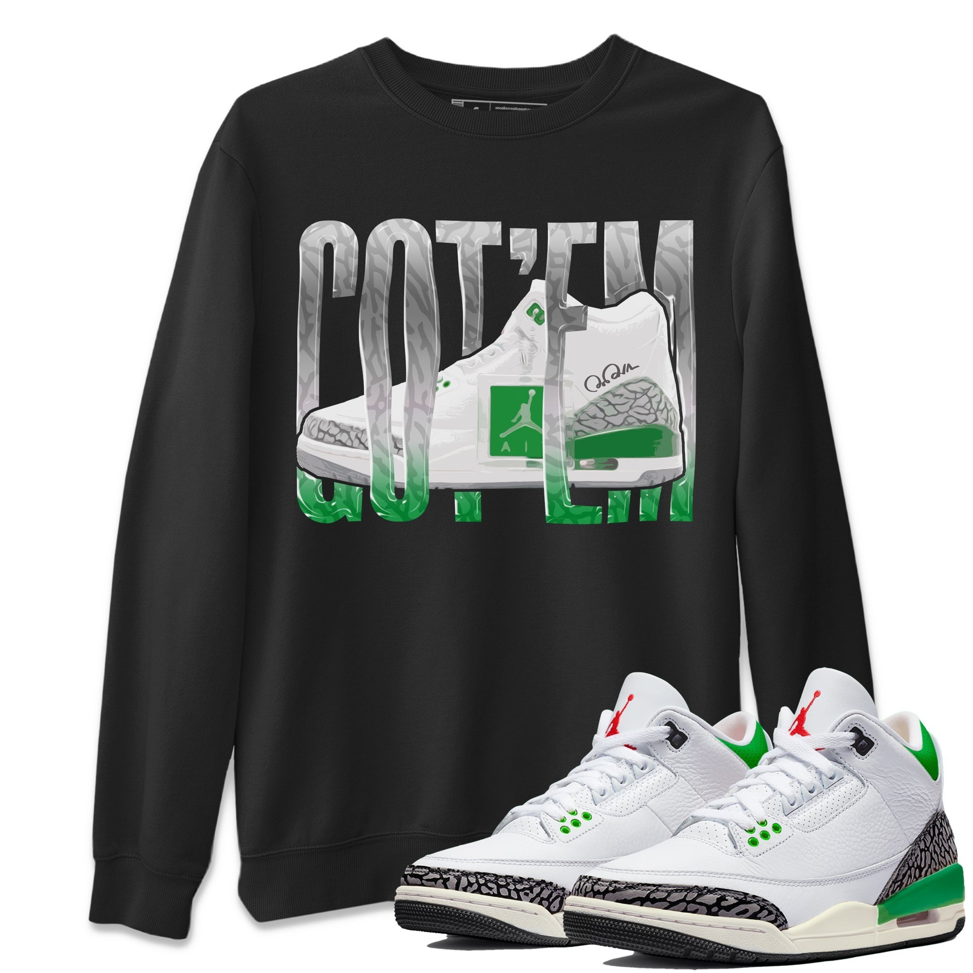 Wiggling Gotem Unisex Tops - Air Jordan 3 Lucky Green
