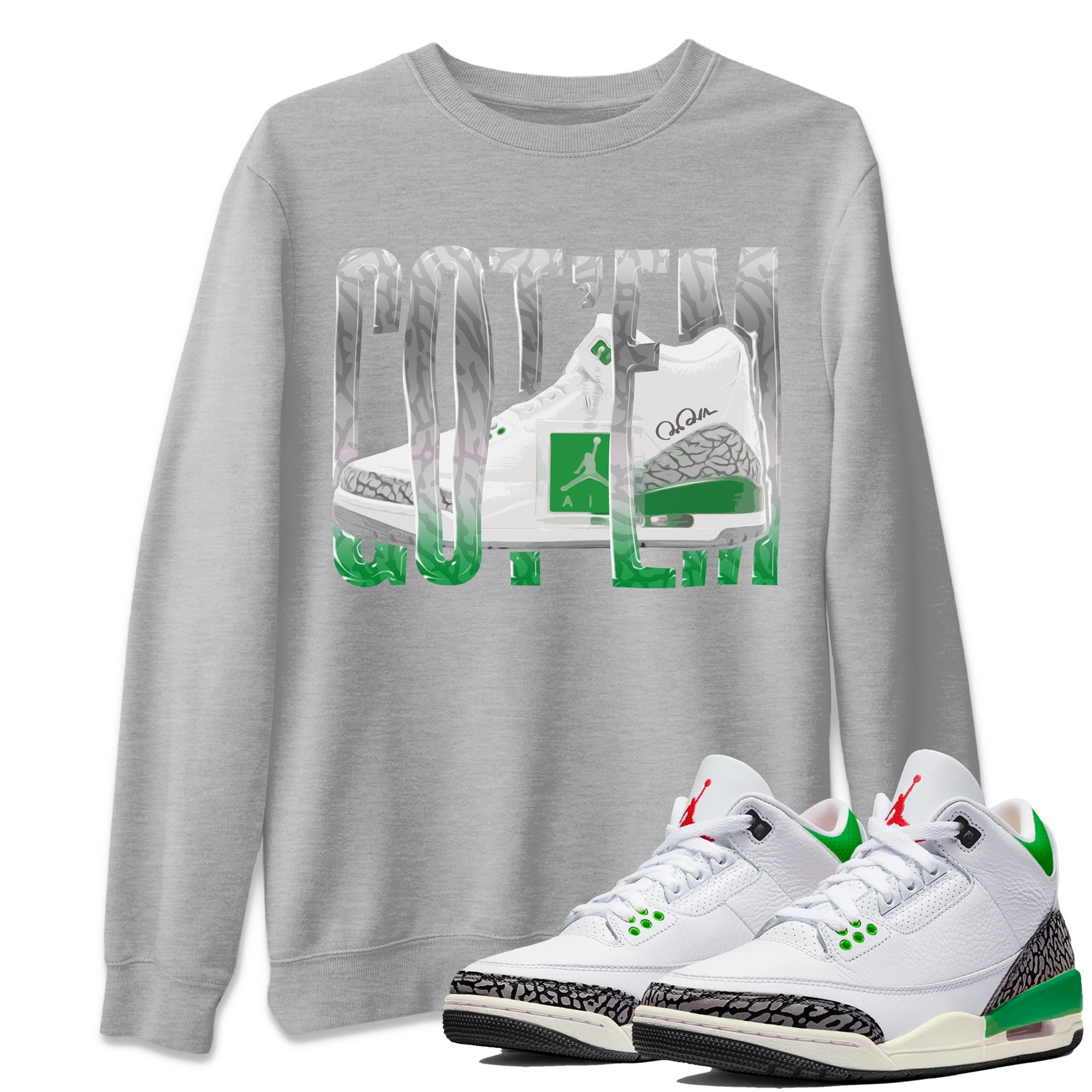 Wiggling Gotem Unisex Tops - Air Jordan 3 Lucky Green