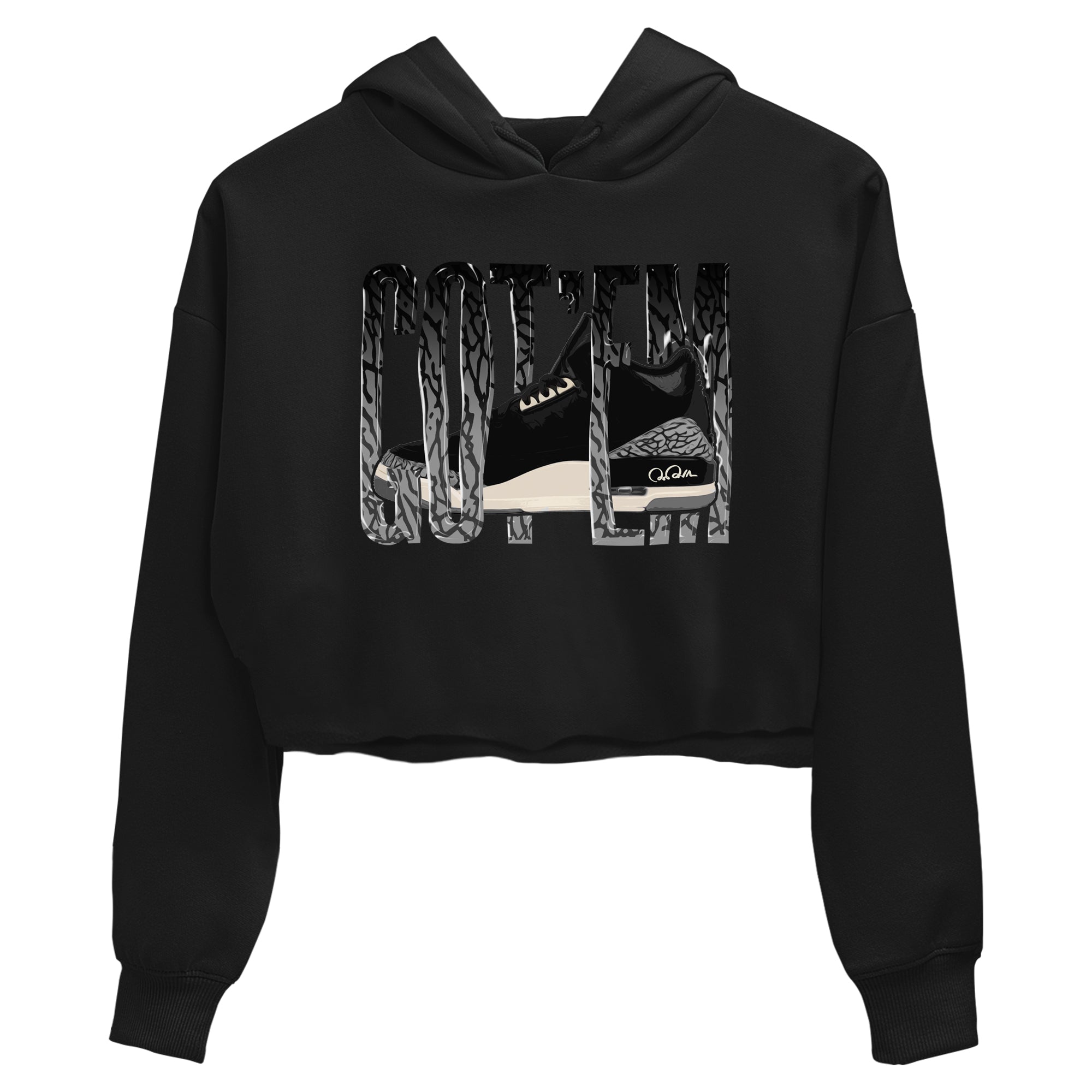 Wiggling Gotem snkmatch Women's Top - Air Jordan 3 Off Noir