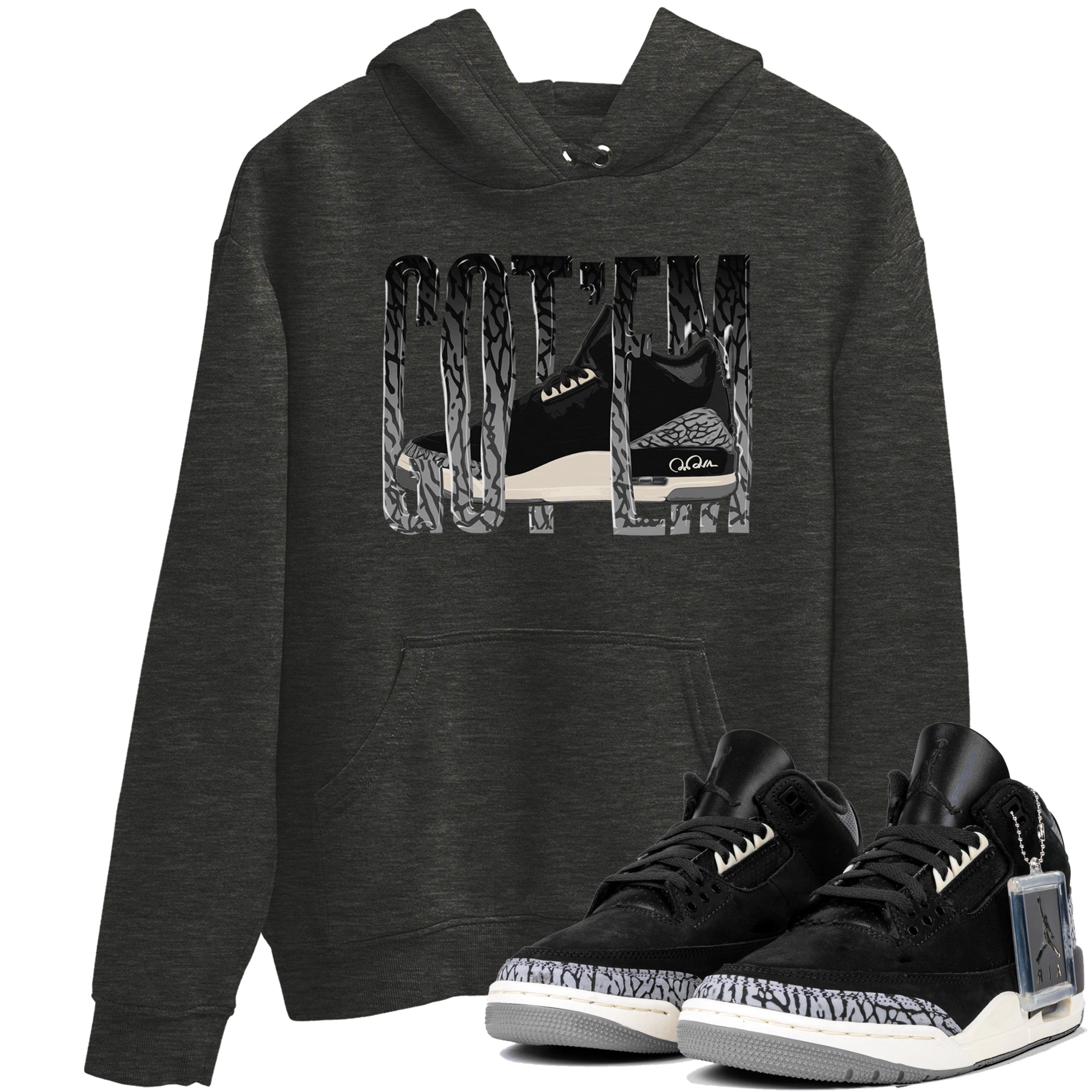 Wiggling Gotem snkmatch Tee - Air Jordan 3 Off Noir