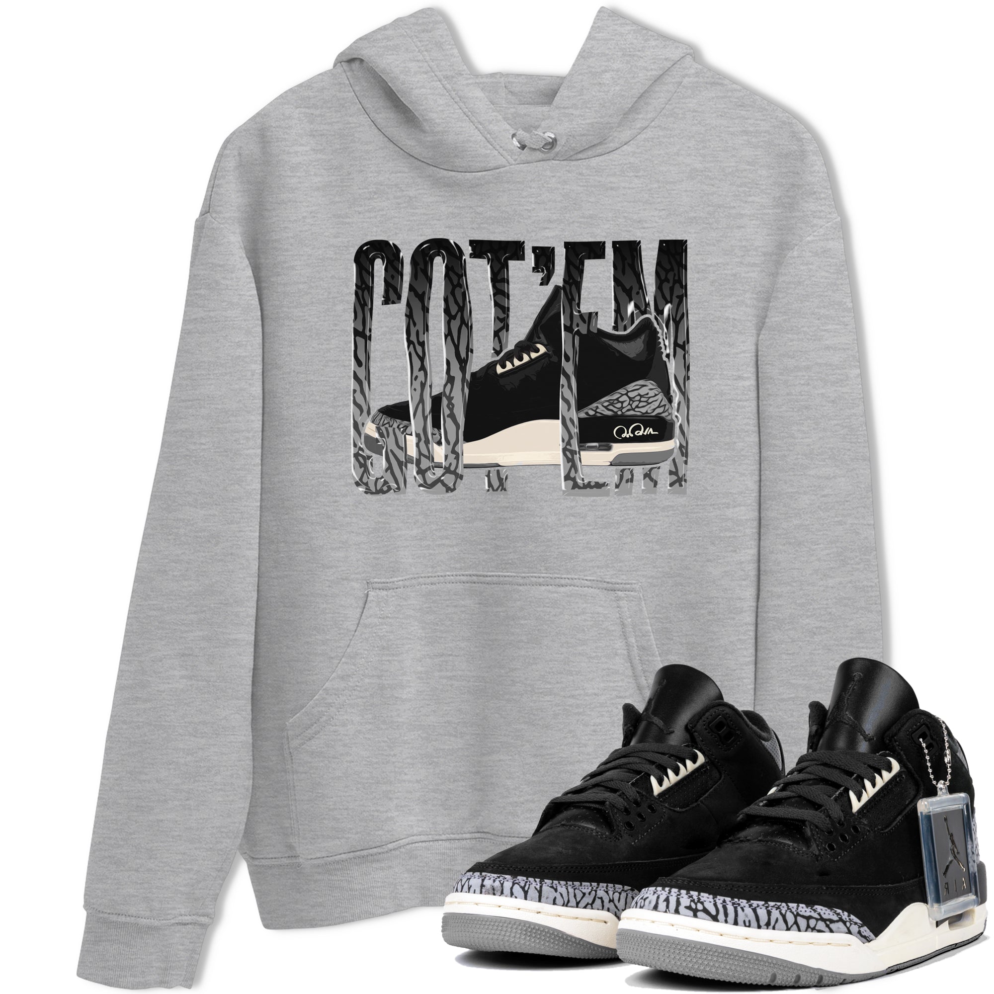 Wiggling Gotem snkmatch Tee - Air Jordan 3 Off Noir