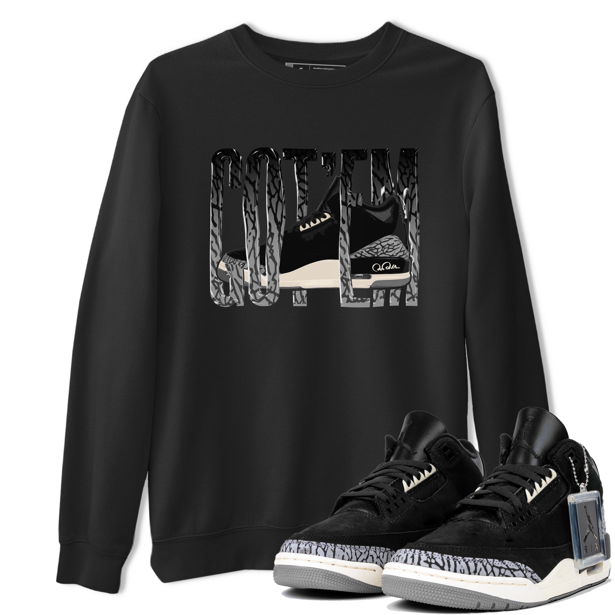 Wiggling Gotem snkmatch Tee - Air Jordan 3 Off Noir