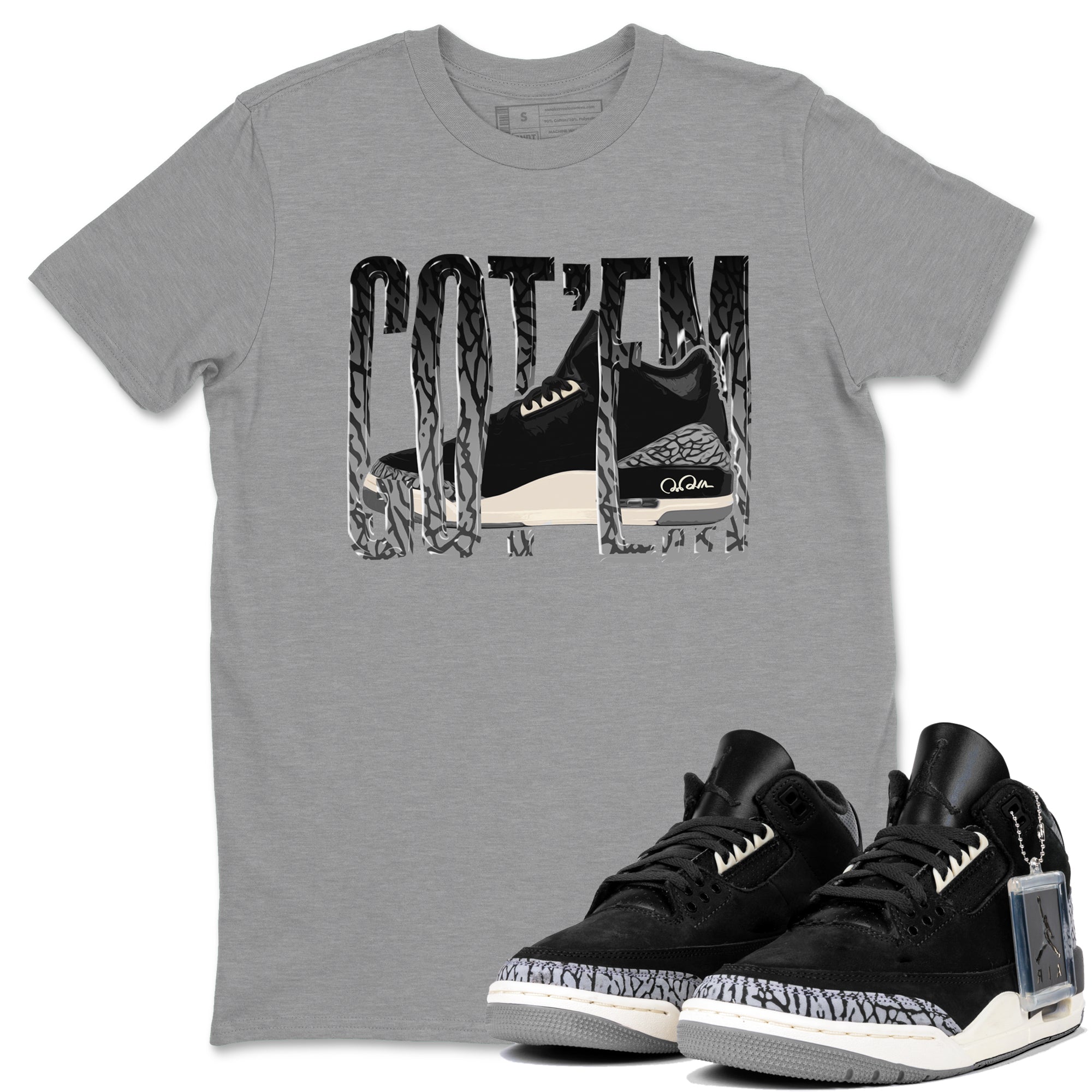 Wiggling Gotem snkmatch Tee - Air Jordan 3 Off Noir