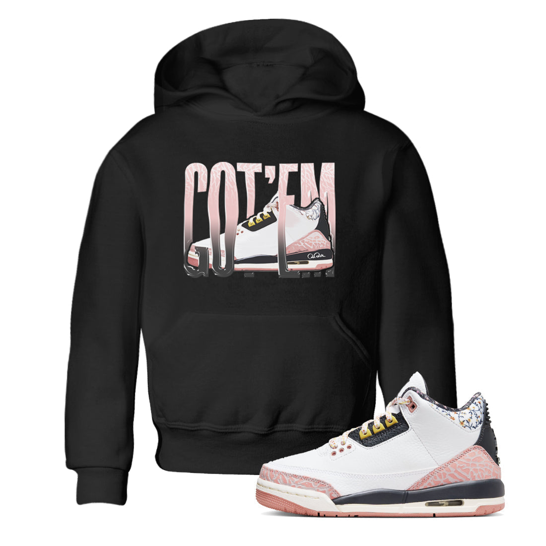 Wiggling Gotem snkmatch Tees Kids - Air Jordan 3 Vintage Floral