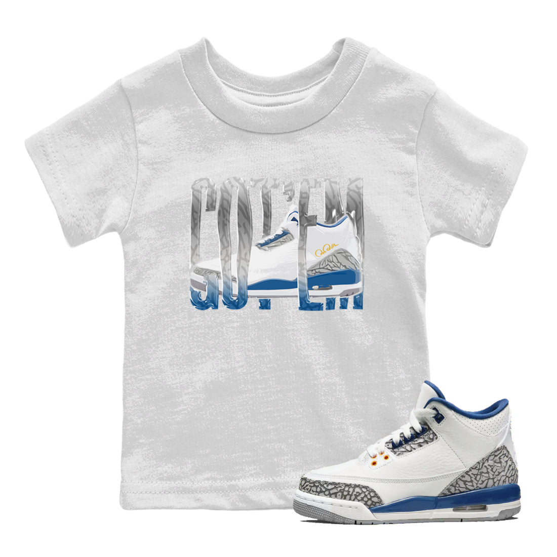 Wiggling Gotem Kids Tops - Air Jordan 3 Wizards