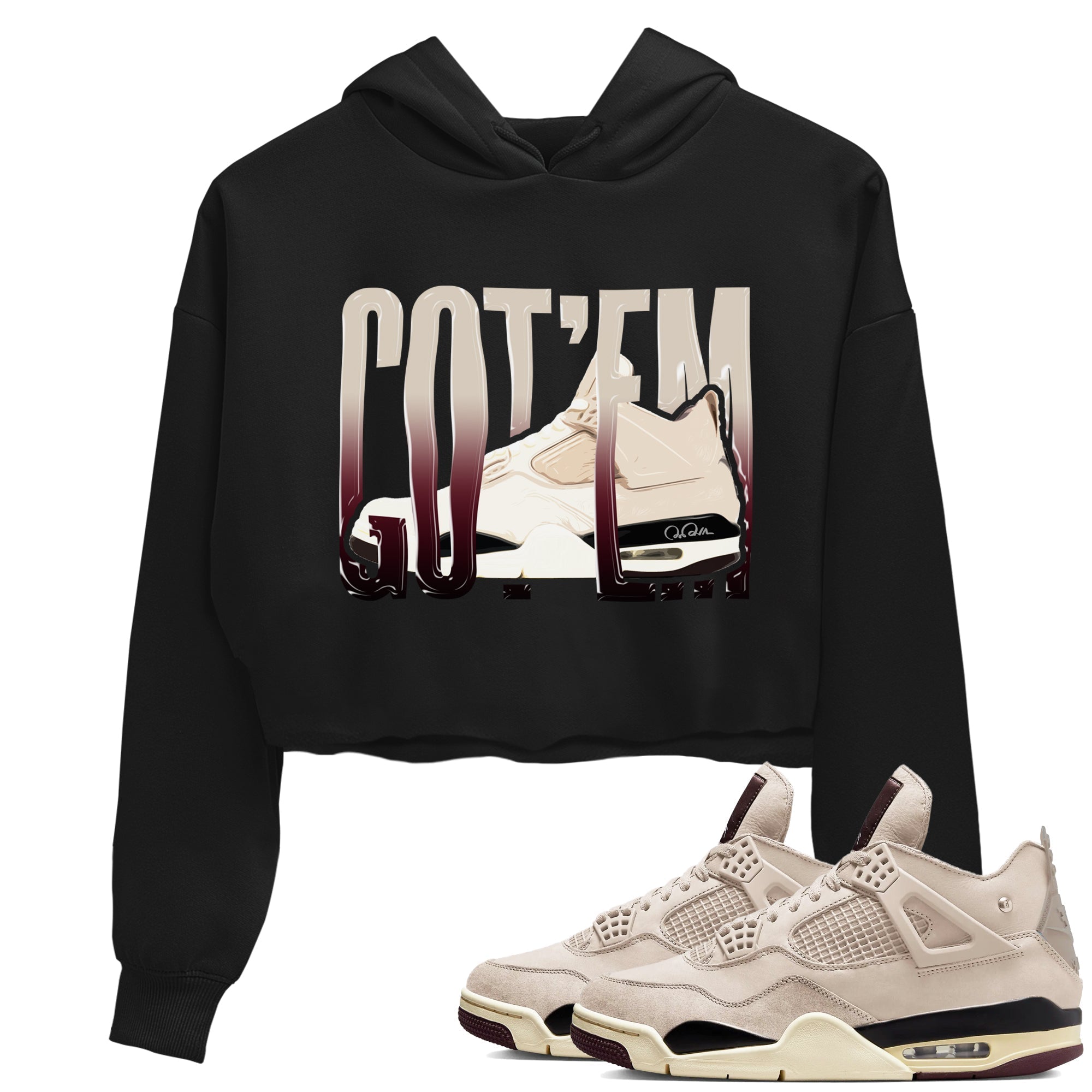 Wiggling Gotem snkmatch Women's Top - Air Jordan 4 A Ma Maniere x Fossil Stone