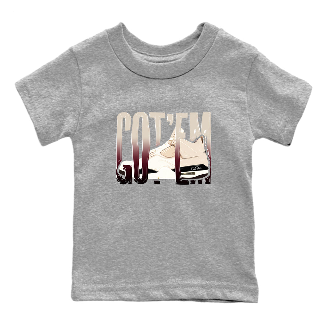 Wiggling Gotem snkmatch Tees Kids - Air Jordan 4 A Ma Maniere x Fossil Stone