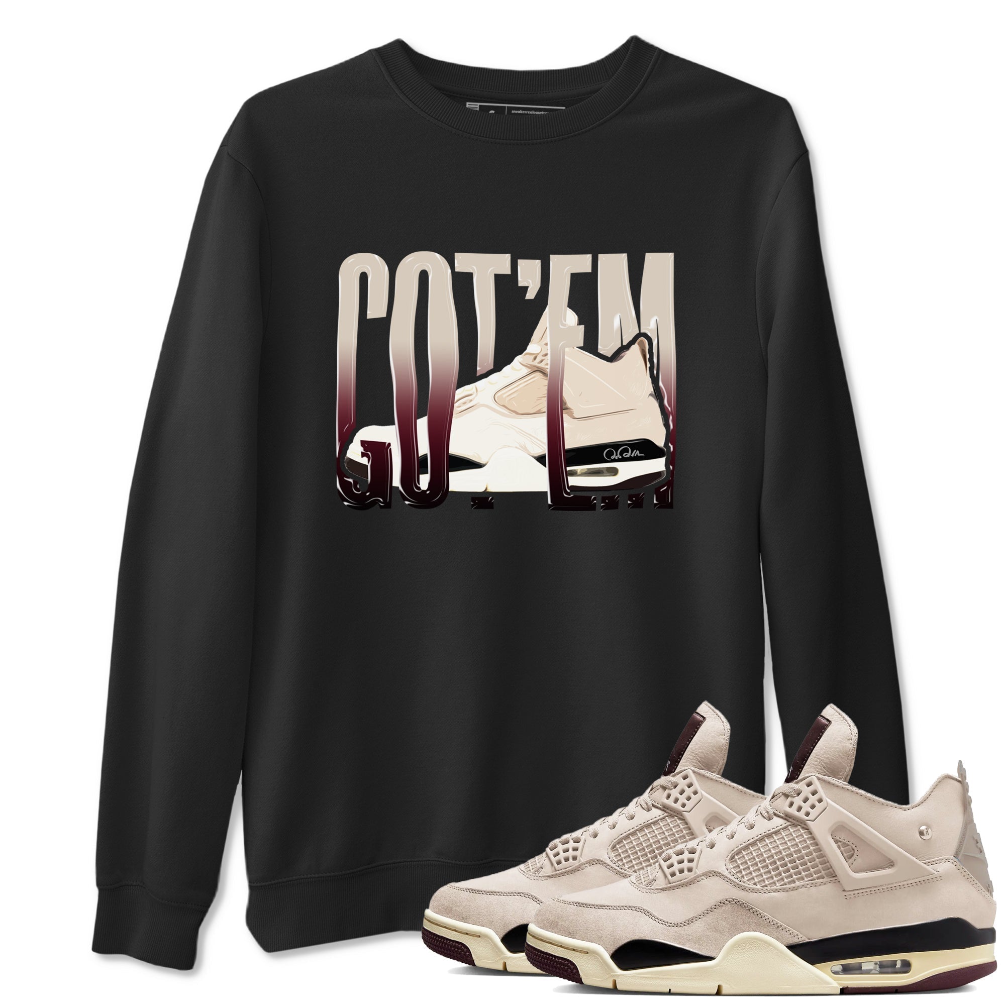 Wiggling Gotem snkmatch Tees - Air Jordan 4 A Ma Maniere x Fossil Stone