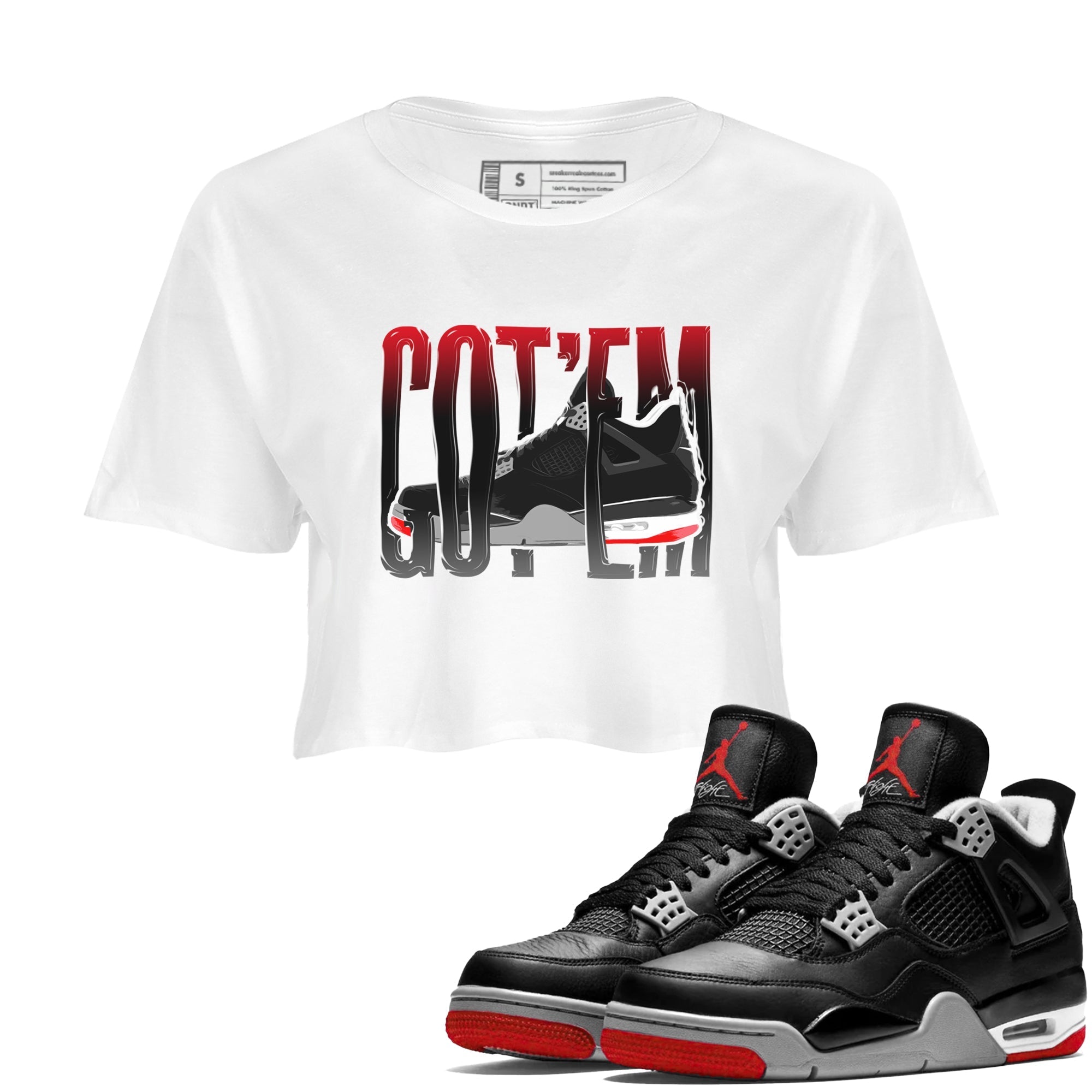 Wiggling Gotem snkmatch Women's Top - Air Jordan 4 Bred Reimagined