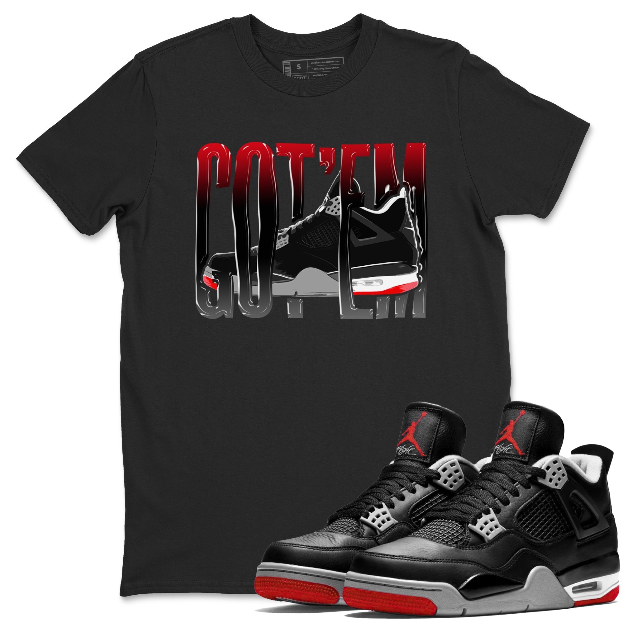 Wiggling Gotem snkmatch Tee - Air Jordan 4 Bred Reimagined