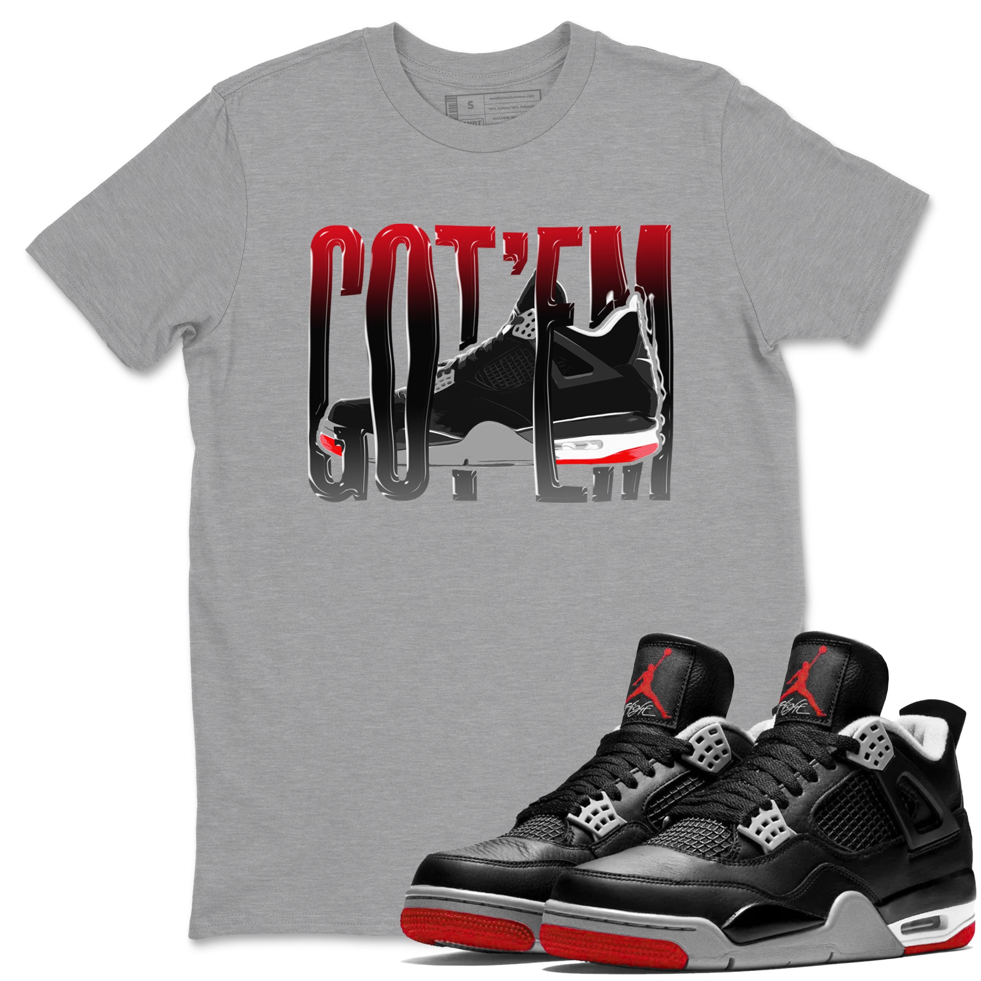 Wiggling Gotem snkmatch Tee - Air Jordan 4 Bred Reimagined
