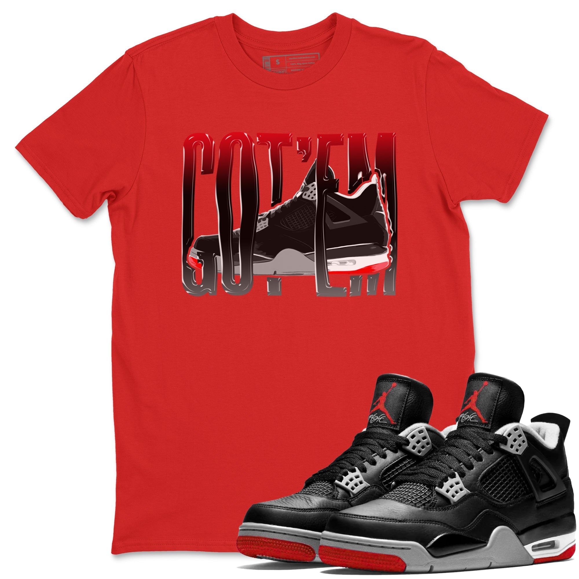 Wiggling Gotem snkmatch Tee - Air Jordan 4 Bred Reimagined