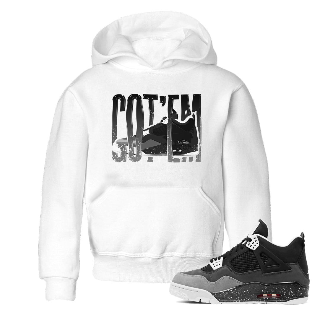 Wiggling Gotem snkmatch Tees Kids - Air Jordan 4 Fear
