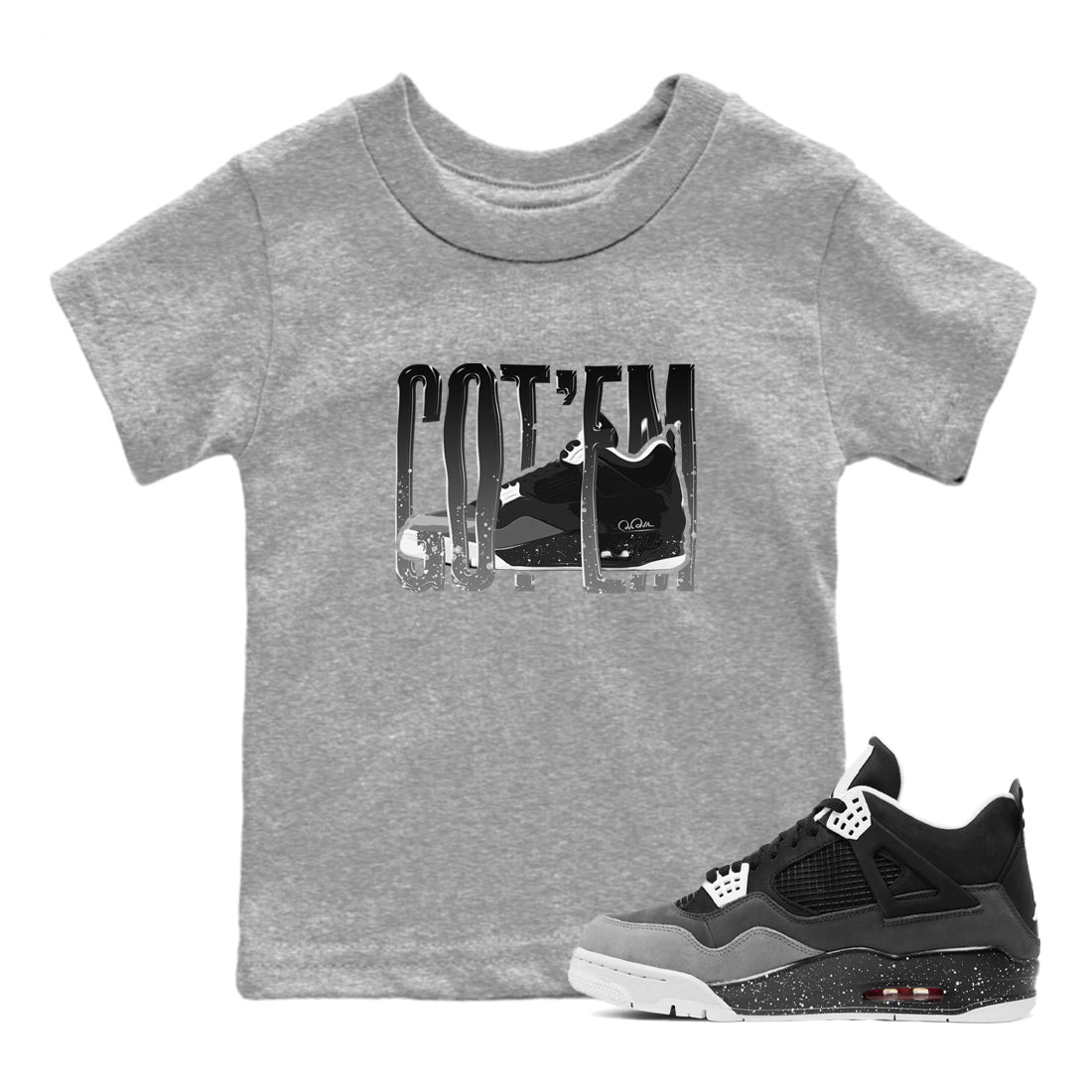 Wiggling Gotem snkmatch Tees Kids - Air Jordan 4 Fear