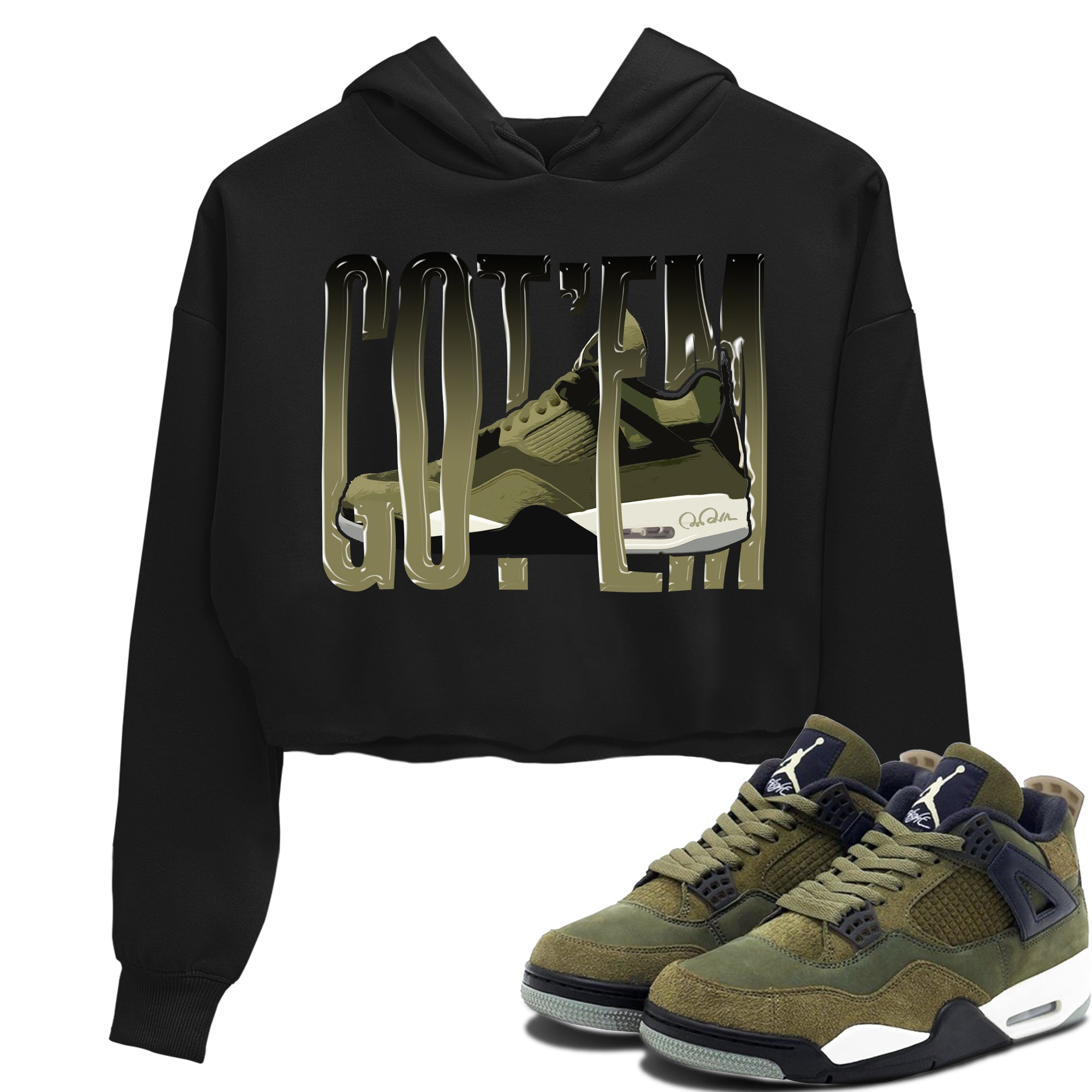 Wiggling Gotem snkmatch Women's Top - Air Jordan 4 Medium Olive