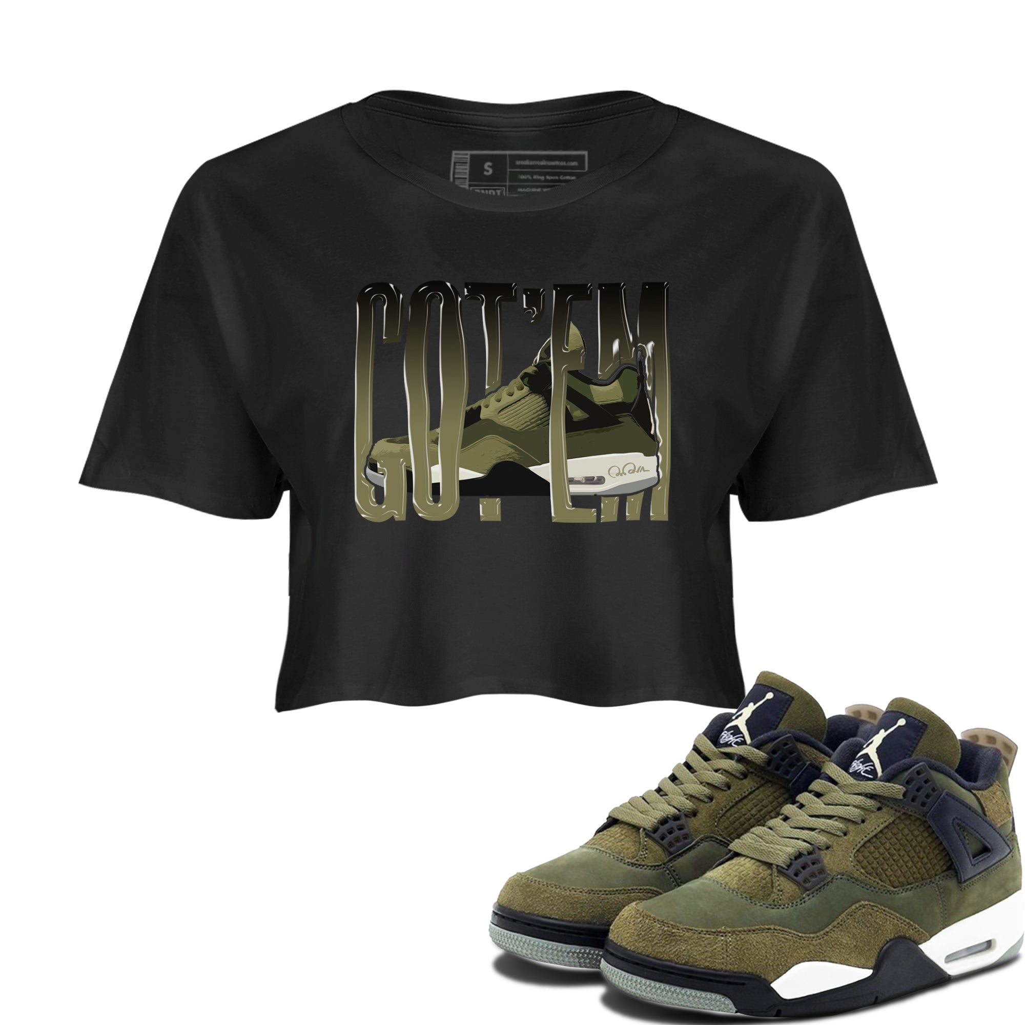Wiggling Gotem snkmatch Women's Top - Air Jordan 4 Medium Olive