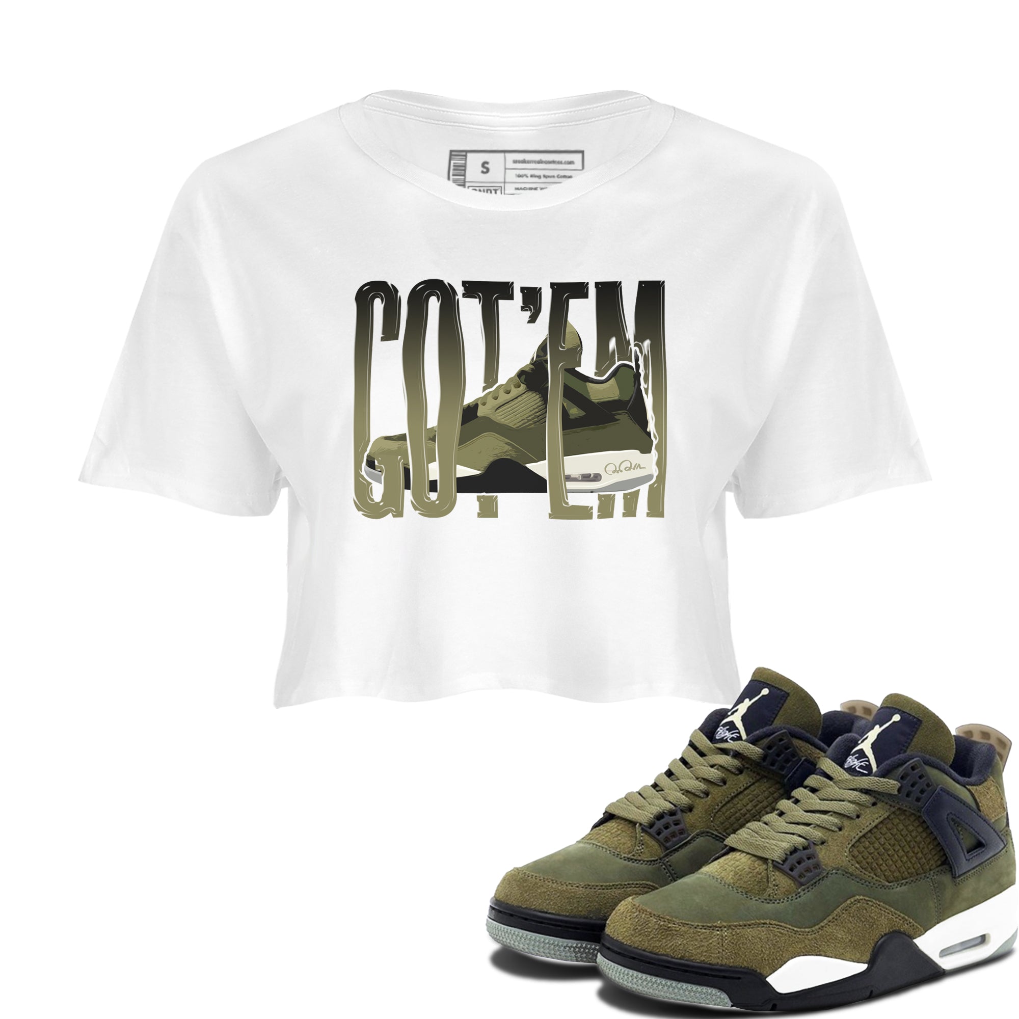 Wiggling Gotem snkmatch Women's Top - Air Jordan 4 Medium Olive