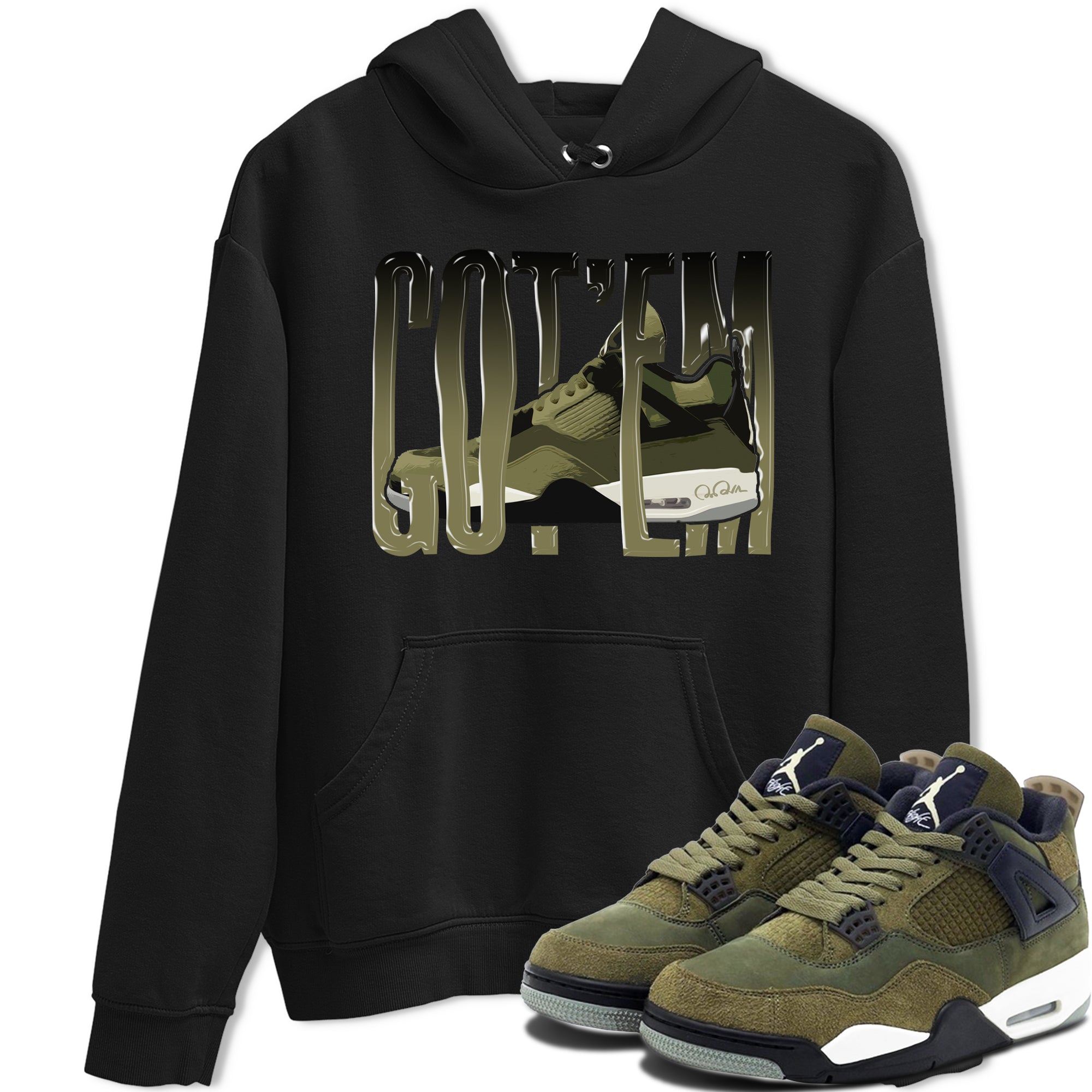 Wiggling Gotem snkmatch Tee - Air Jordan 4 Medium Olive