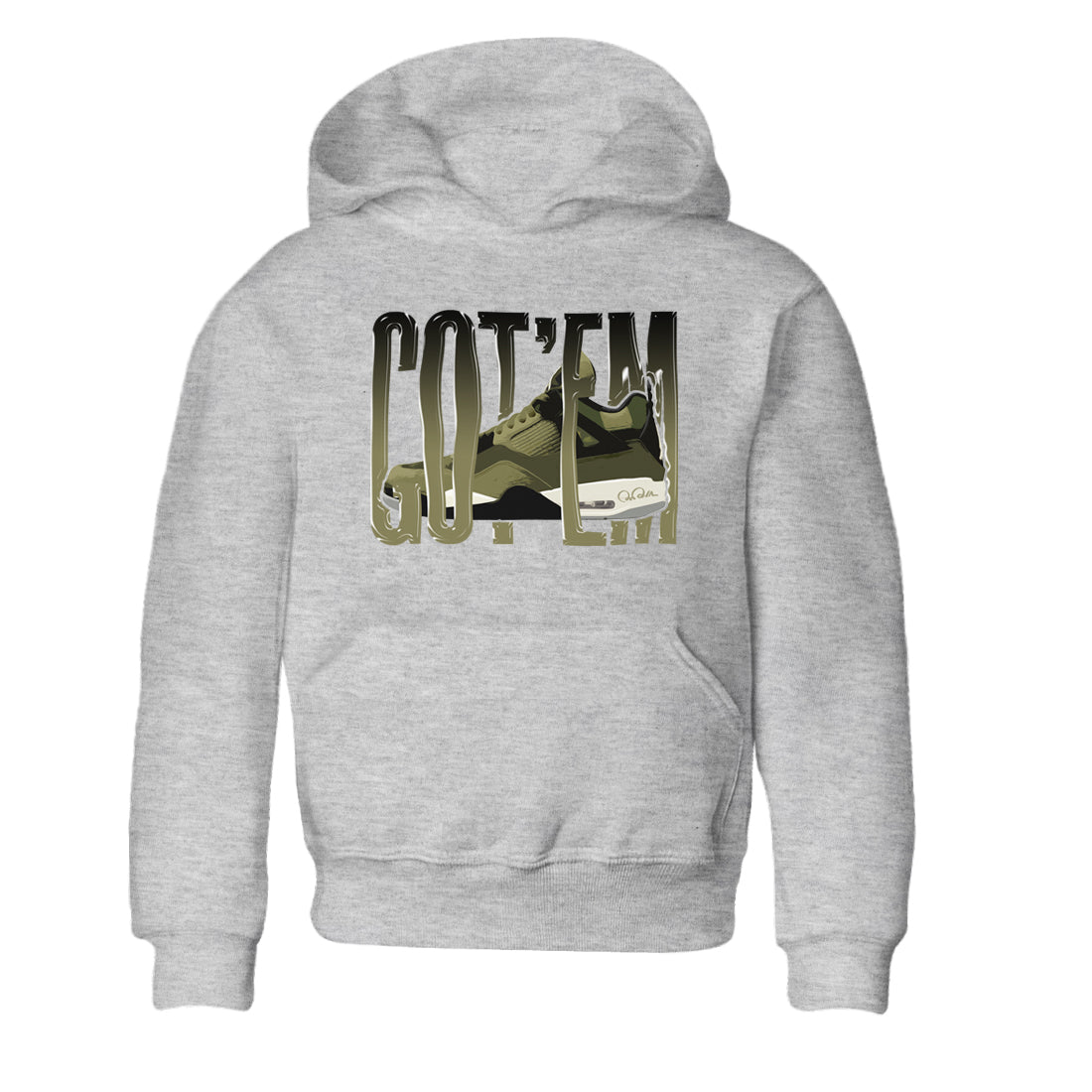Wiggling Gotem snkmatch Tee Kids - Air Jordan 4 Medium Olive