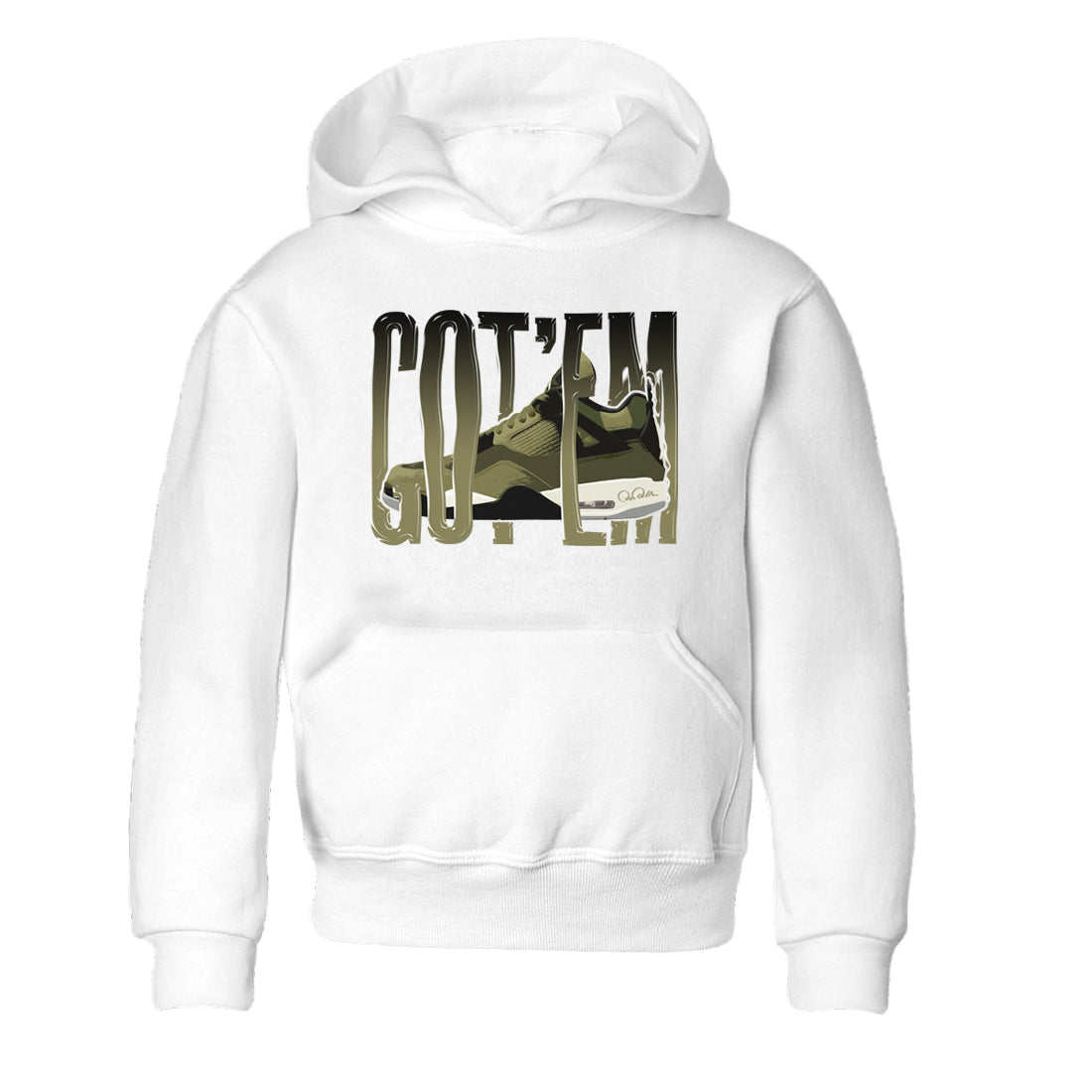 Wiggling Gotem snkmatch Tee Kids - Air Jordan 4 Medium Olive