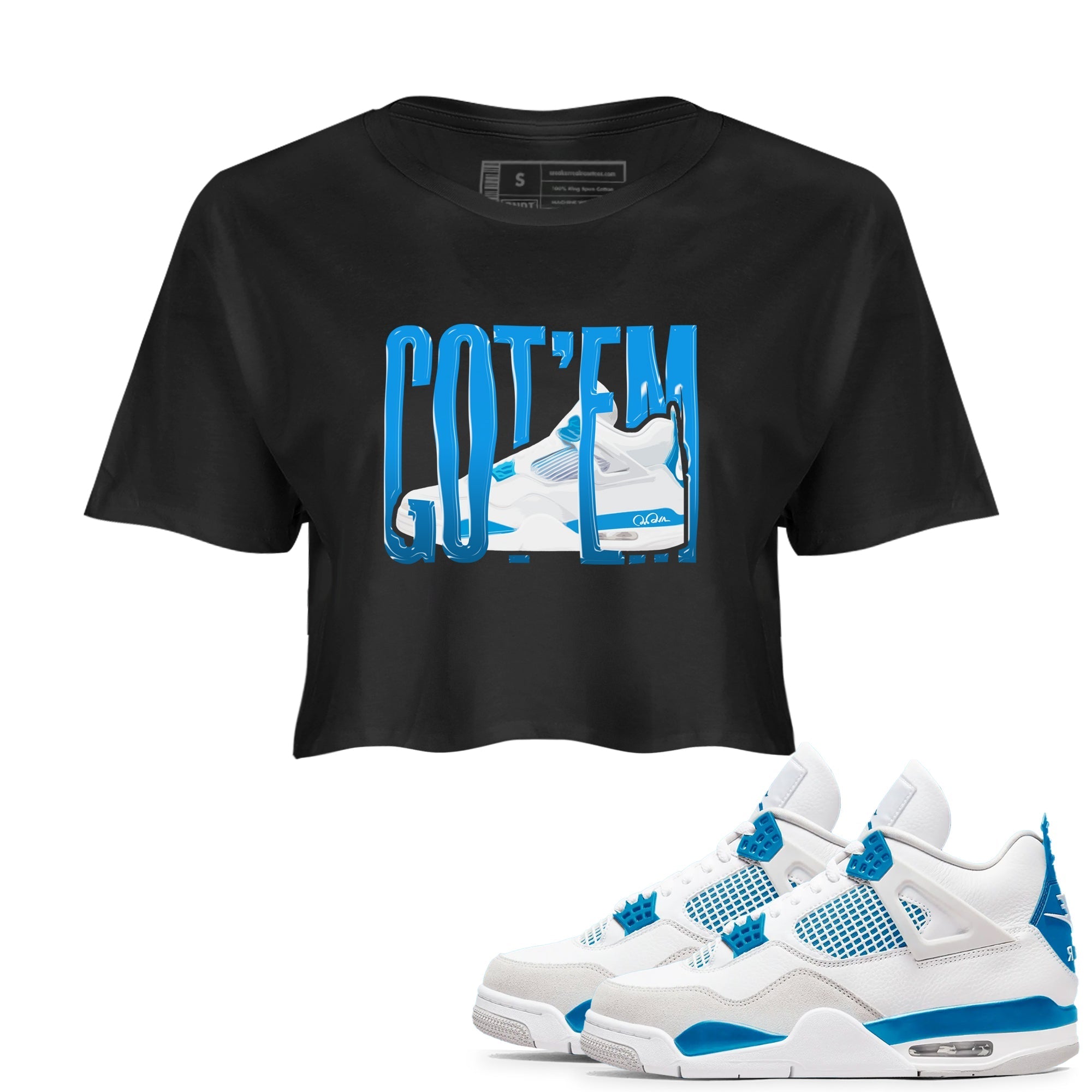 Wiggling Gotem snkmatch Women's Top - Air Jordan 4 Military Blue