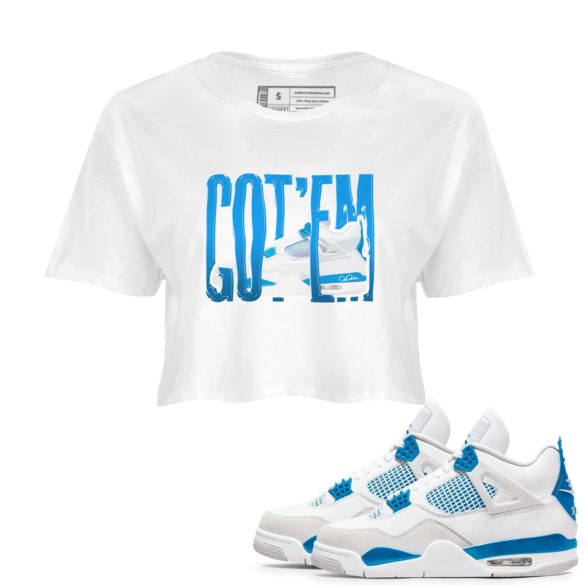 Wiggling Gotem snkmatch Women's Top - Air Jordan 4 Military Blue
