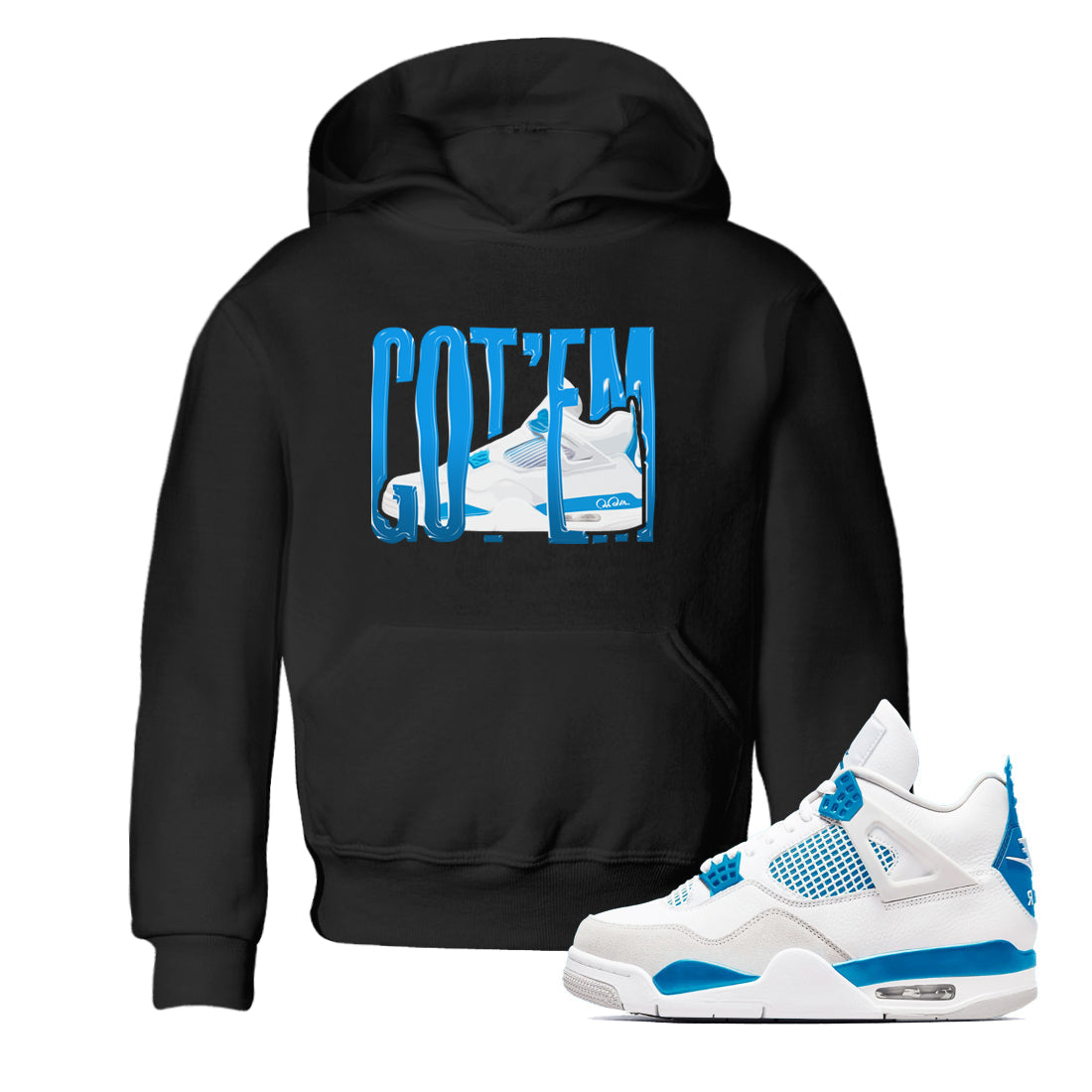 Wiggling Gotem snkmatch Tees Kids - Air Jordan 4 Military Blue