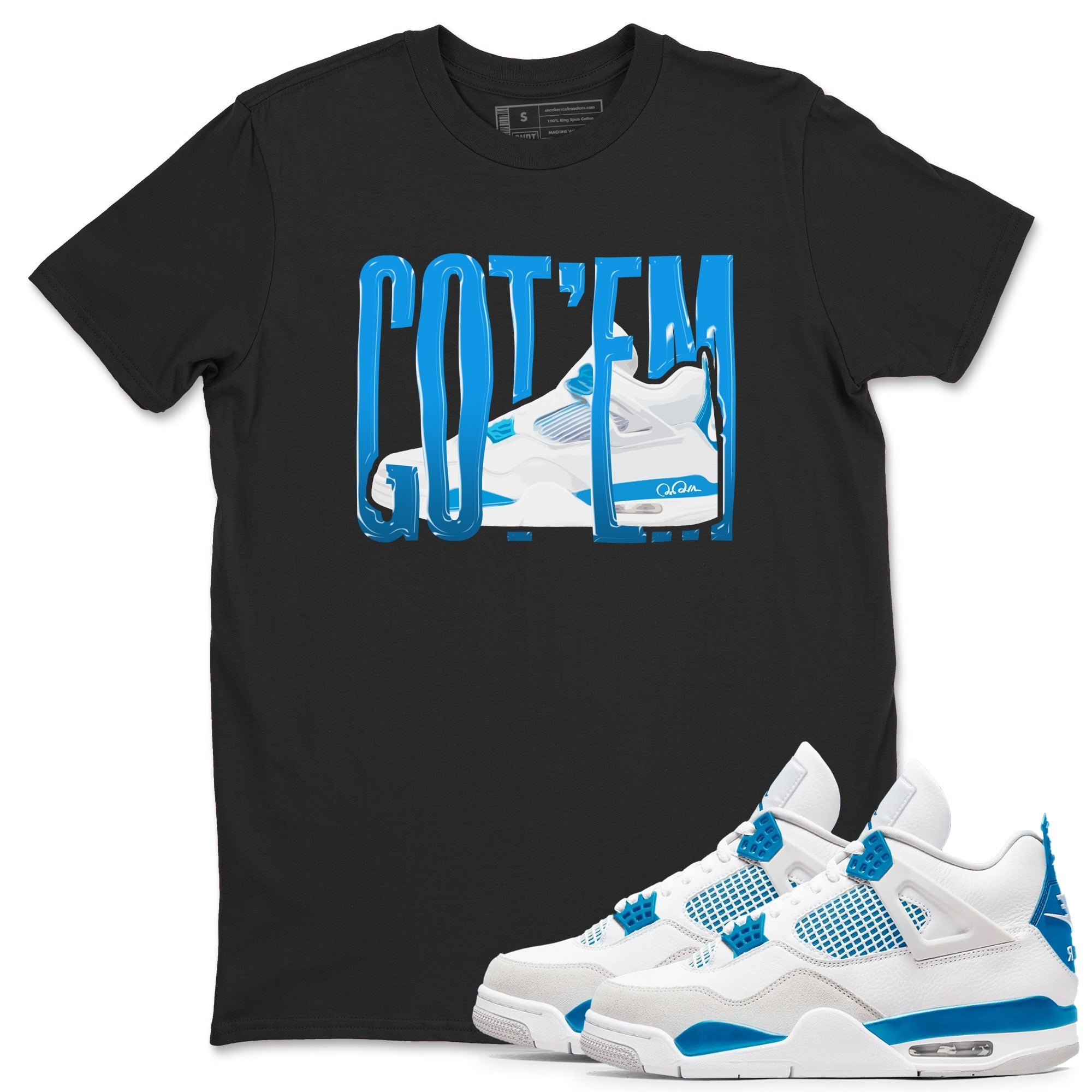 Wiggling Gotem snkmatch Tees - Air Jordan 4 Military Blue