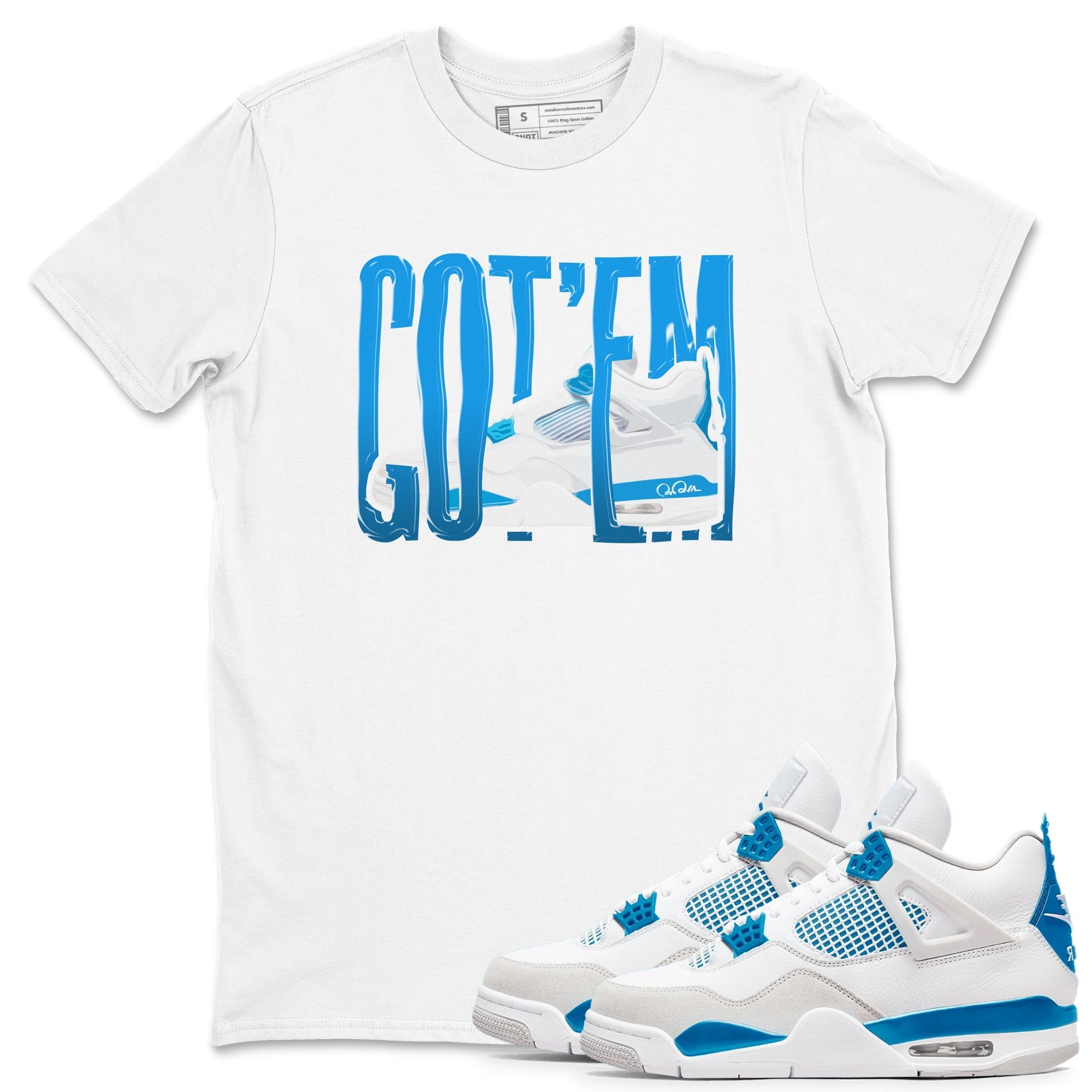 Wiggling Gotem snkmatch Tees - Air Jordan 4 Military Blue