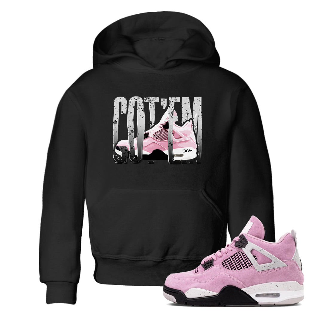 Wiggling Gotem snkmatch Tees Kids - Air Jordan 4 Orchid