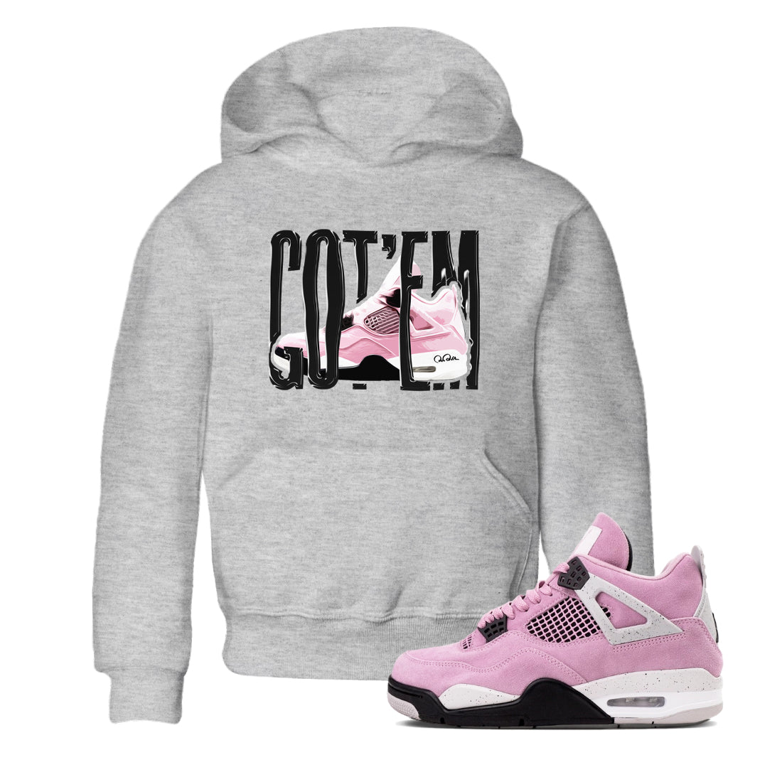 Wiggling Gotem snkmatch Tees Kids - Air Jordan 4 Orchid