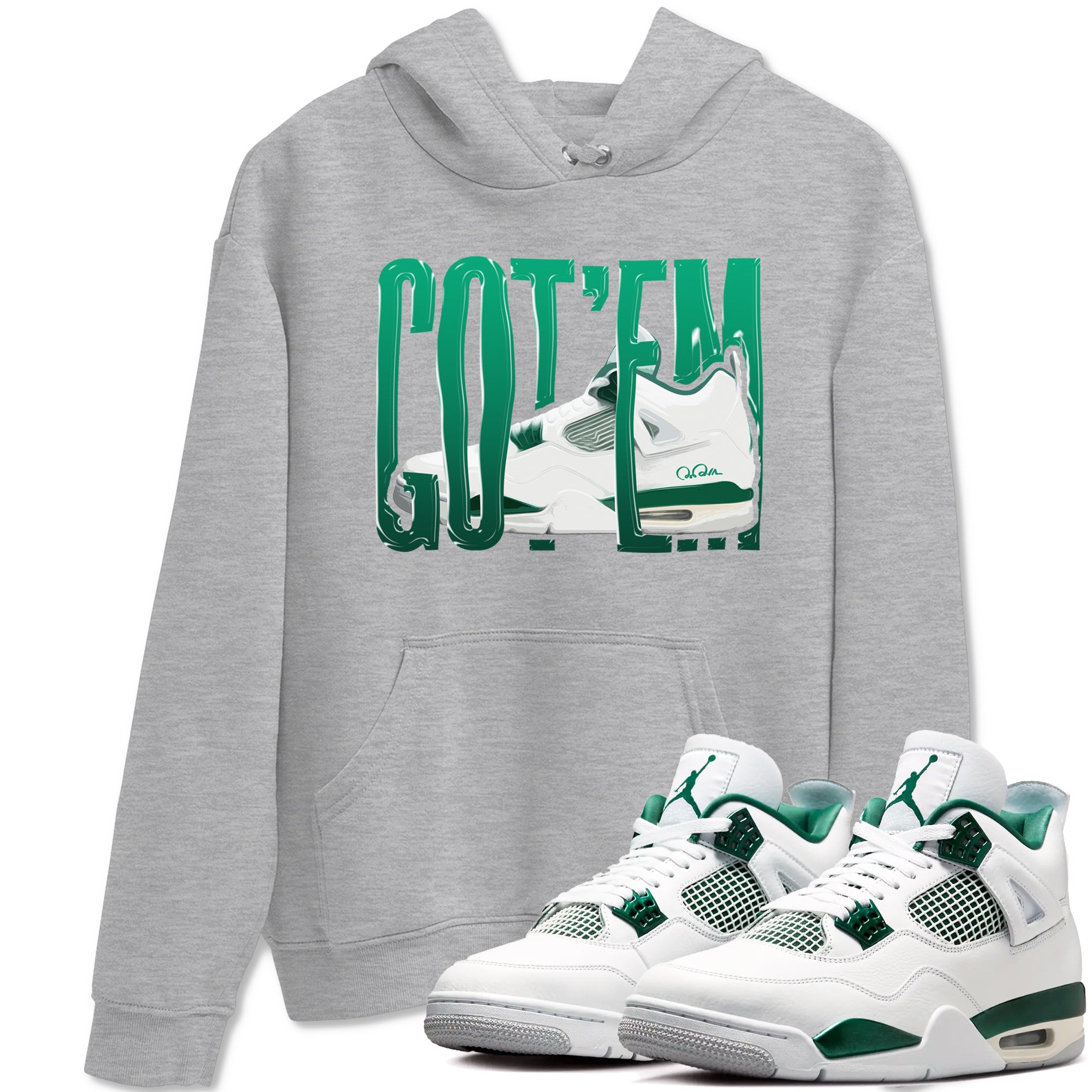 Wiggling Gotem snkmatch Tees - Air Jordan 4 Oxidized Green