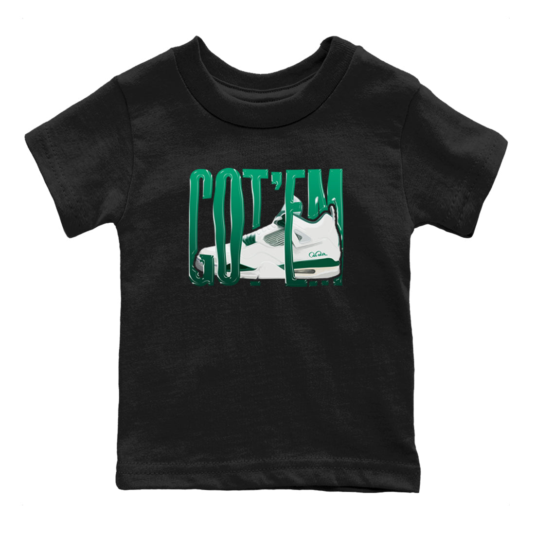 Wiggling Gotem snkmatch Tees Kids - Air Jordan 4 Oxidized Green