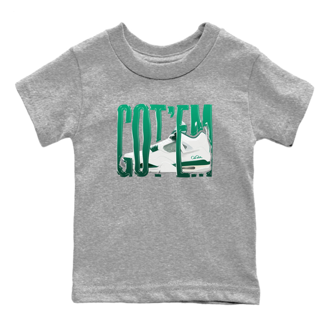 Wiggling Gotem snkmatch Tees Kids - Air Jordan 4 Oxidized Green