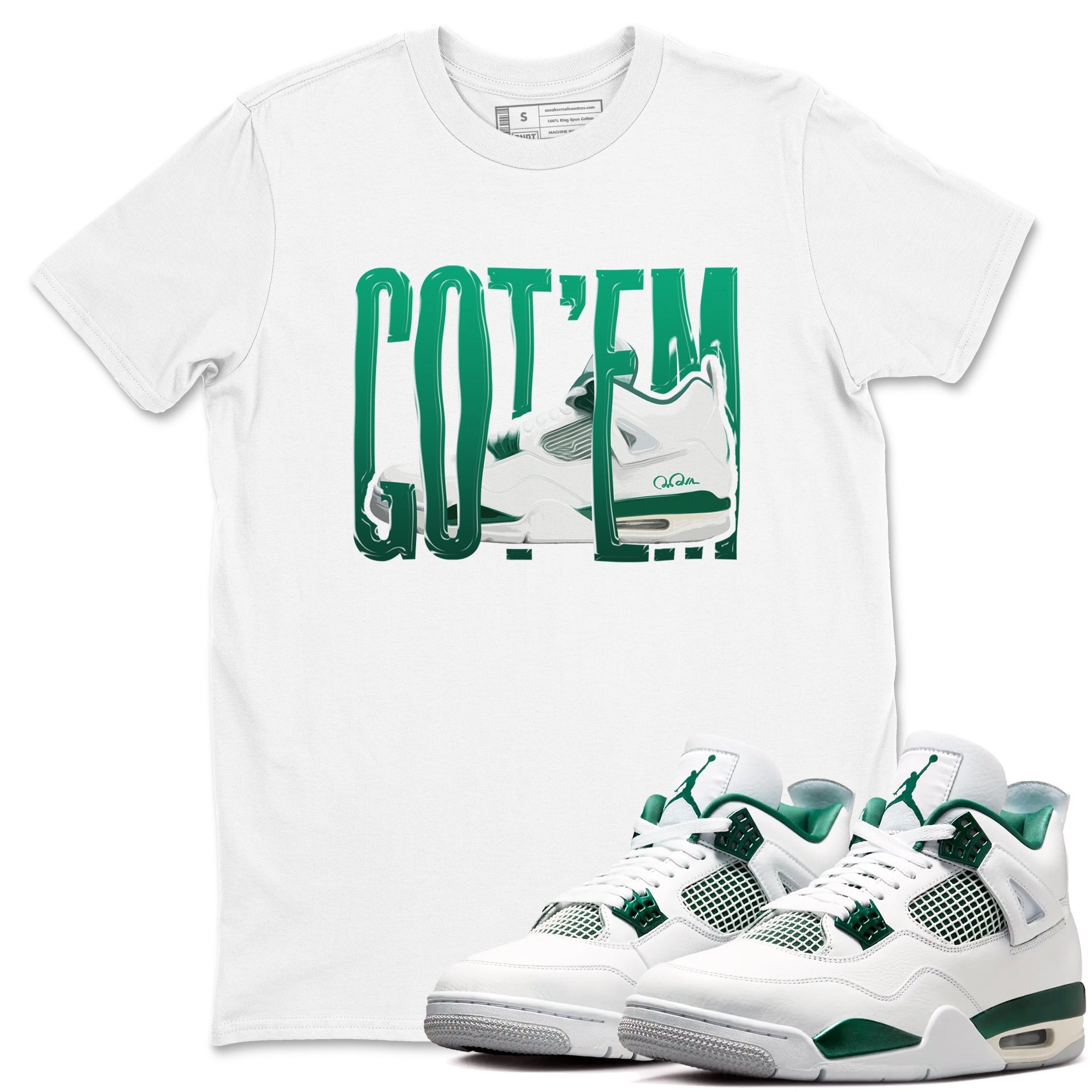 Wiggling Gotem snkmatch Tees - Air Jordan 4 Oxidized Green