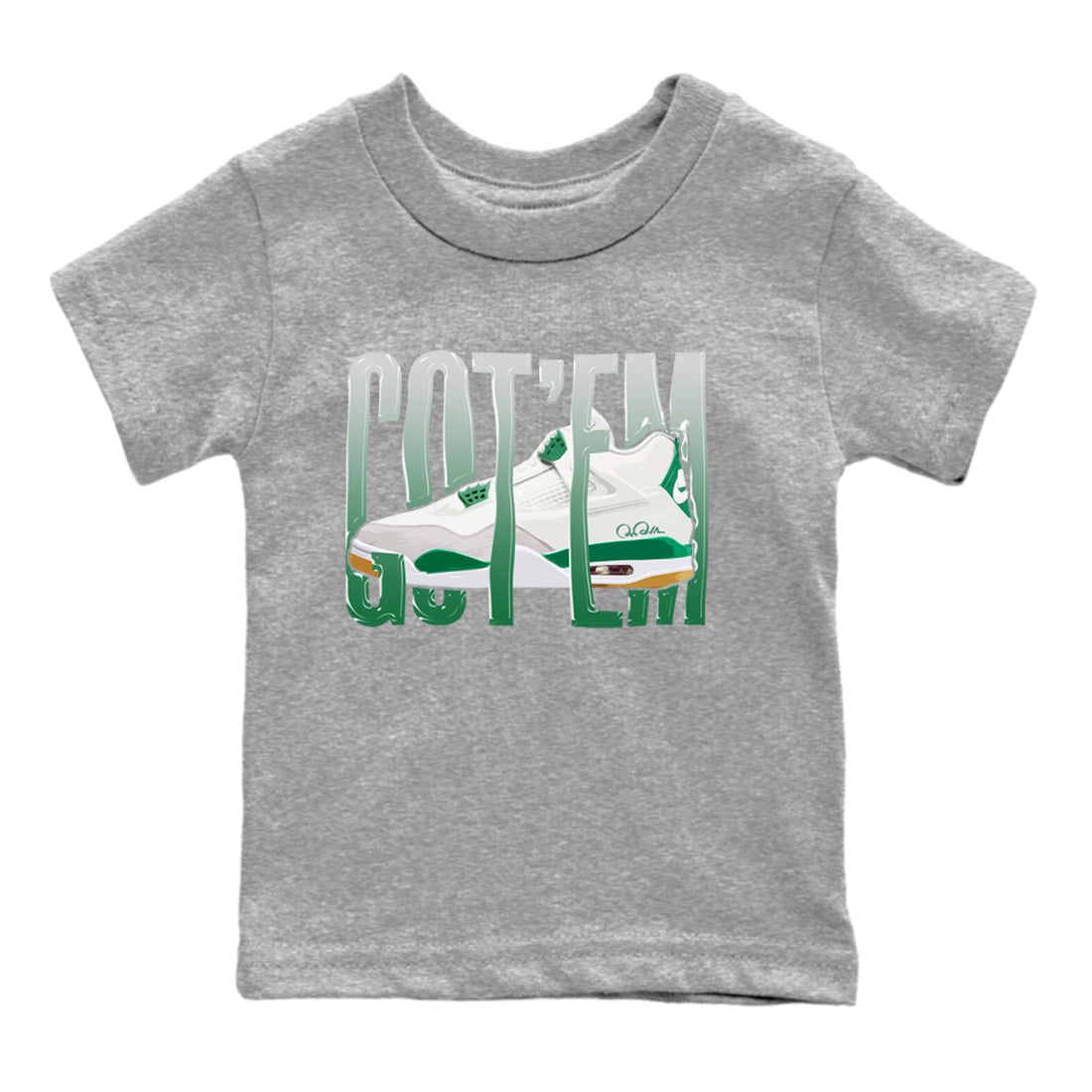 Wiggling Gotem Kids Tops - Air Jordan 4 Pine Green
