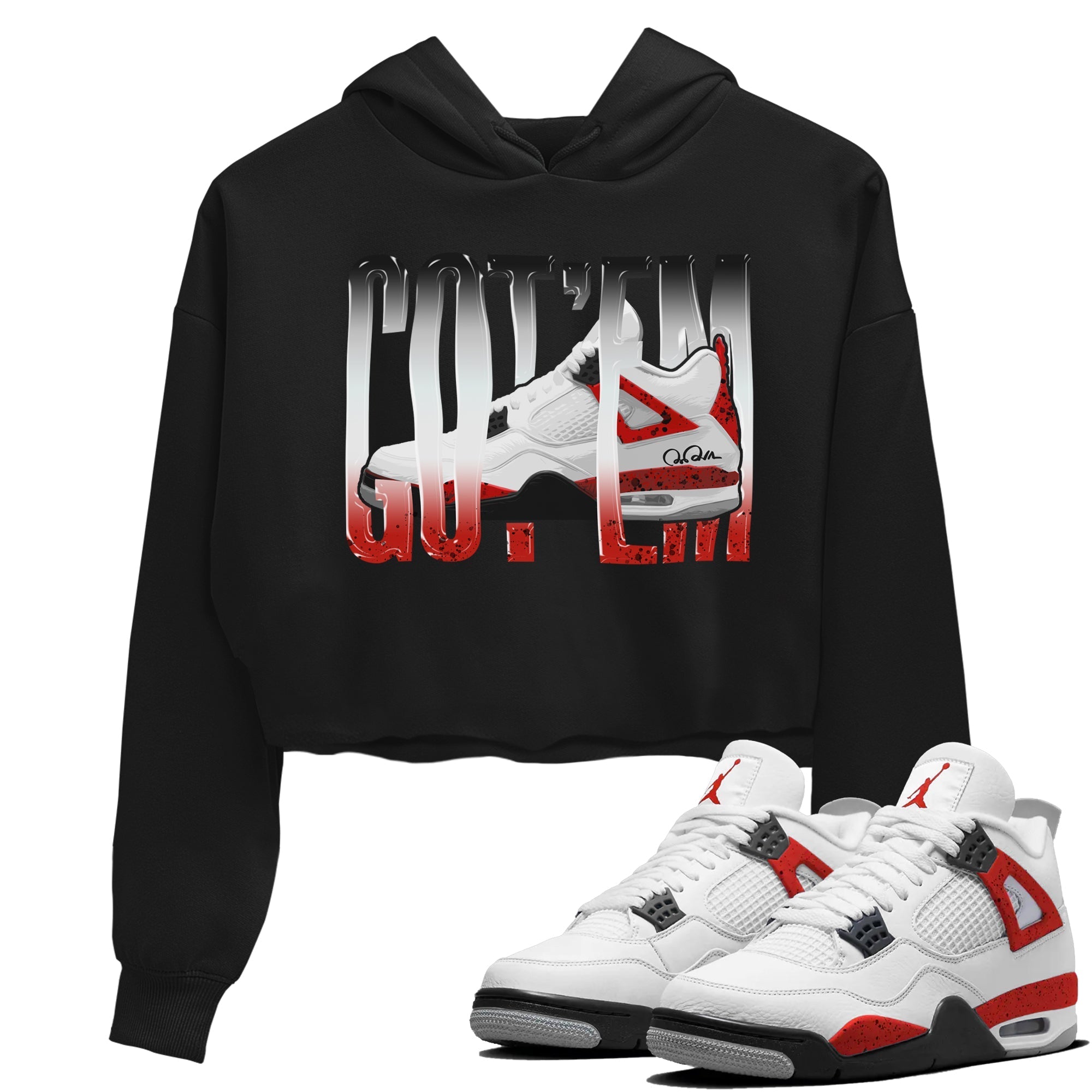 Wiggling Gotem Women's Tops - Air Jordan 4 Red Cement