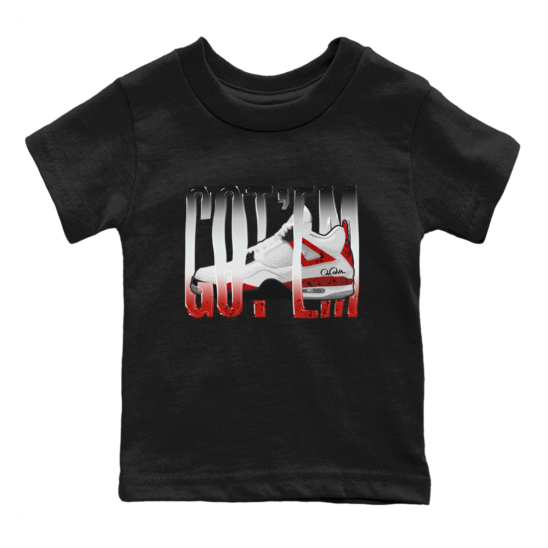 Wiggling Gotem Kids Tops - Air Jordan 4 Red Cement
