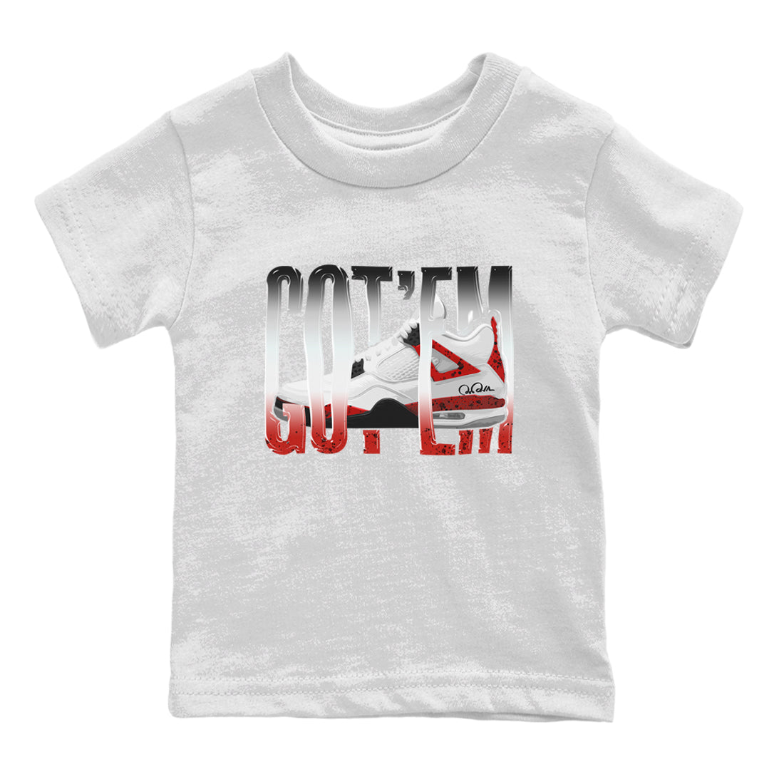 Wiggling Gotem Kids Tops - Air Jordan 4 Red Cement