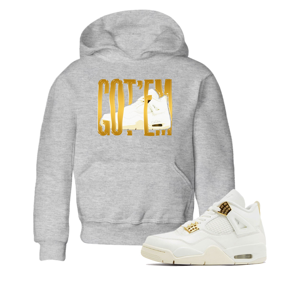 Wiggling Gotem snkmatch Tees Kids - Air Jordan 4 Sail 2024