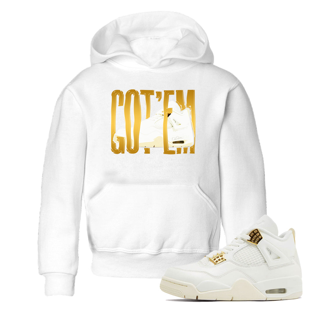 Wiggling Gotem snkmatch Tees Kids - Air Jordan 4 Sail 2024