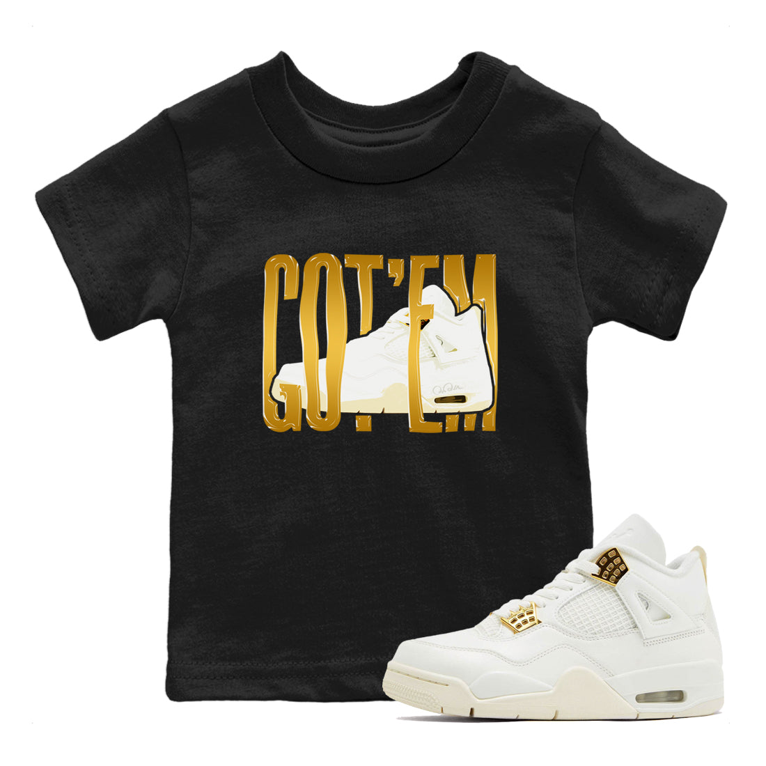 Wiggling Gotem snkmatch Tees Kids - Air Jordan 4 Sail 2024