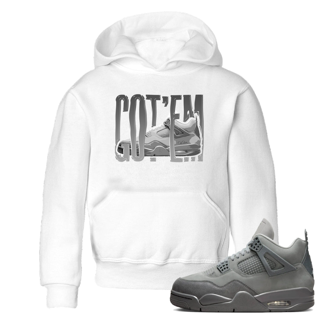 Wiggling Gotem snkmatch Tees Kids - Air Jordan 4 Wet Cement